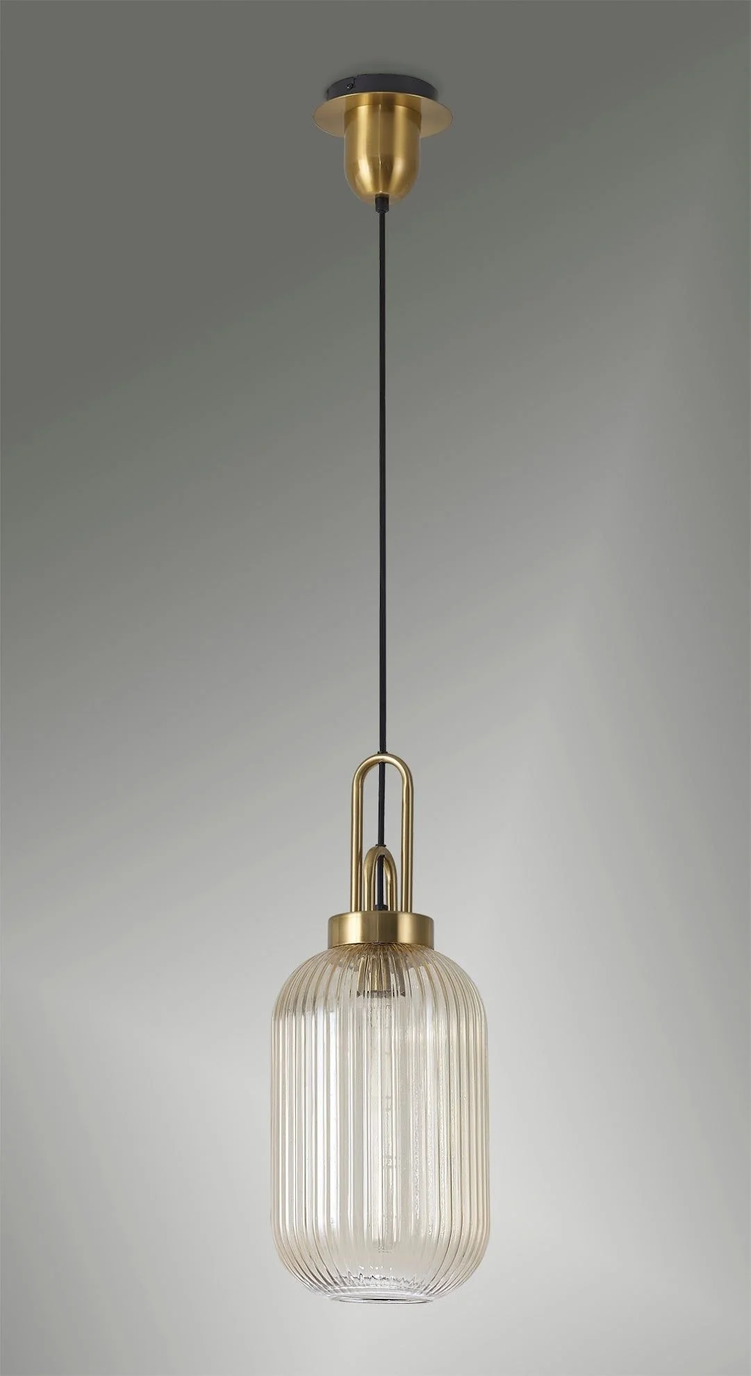 Cadiz 1 Light Pendant With 20cm Tubular Ribbed Glass -  Various Colour Range - Image 8