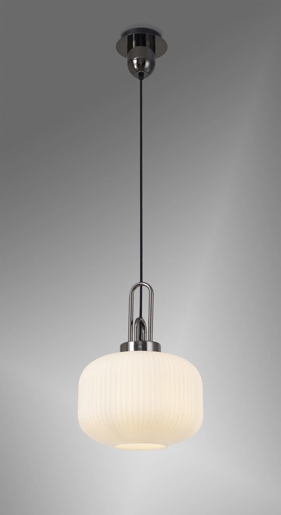 Cadiz 1 Light Pendant With 30cm Pumpkin Shaped Ribbed Glass - Various Colour Range - Image 34