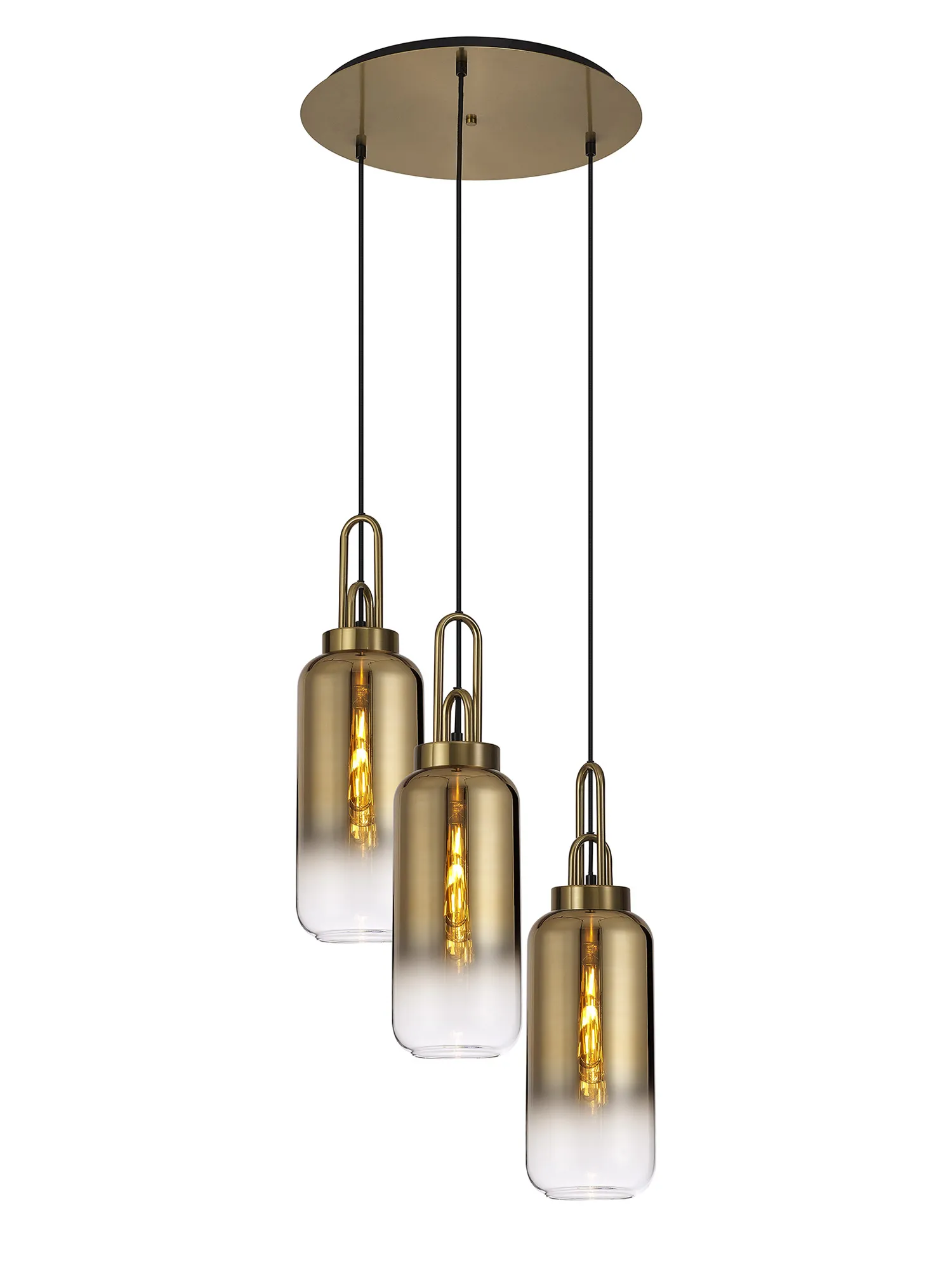 Cadiz 3 Light Cluster Pendant - Fade Glass - Image 2