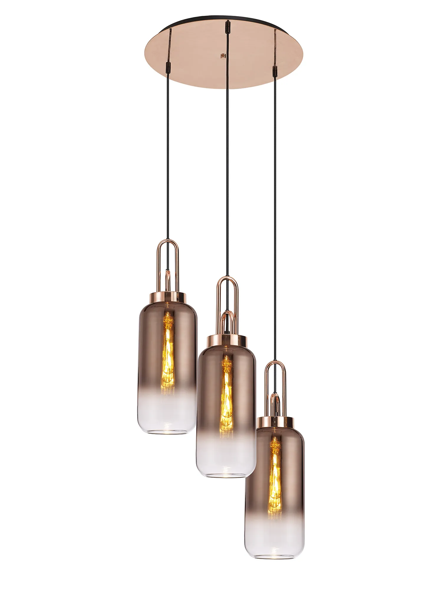 Cadiz 3 Light Cluster Pendant - Fade Glass - Image 3