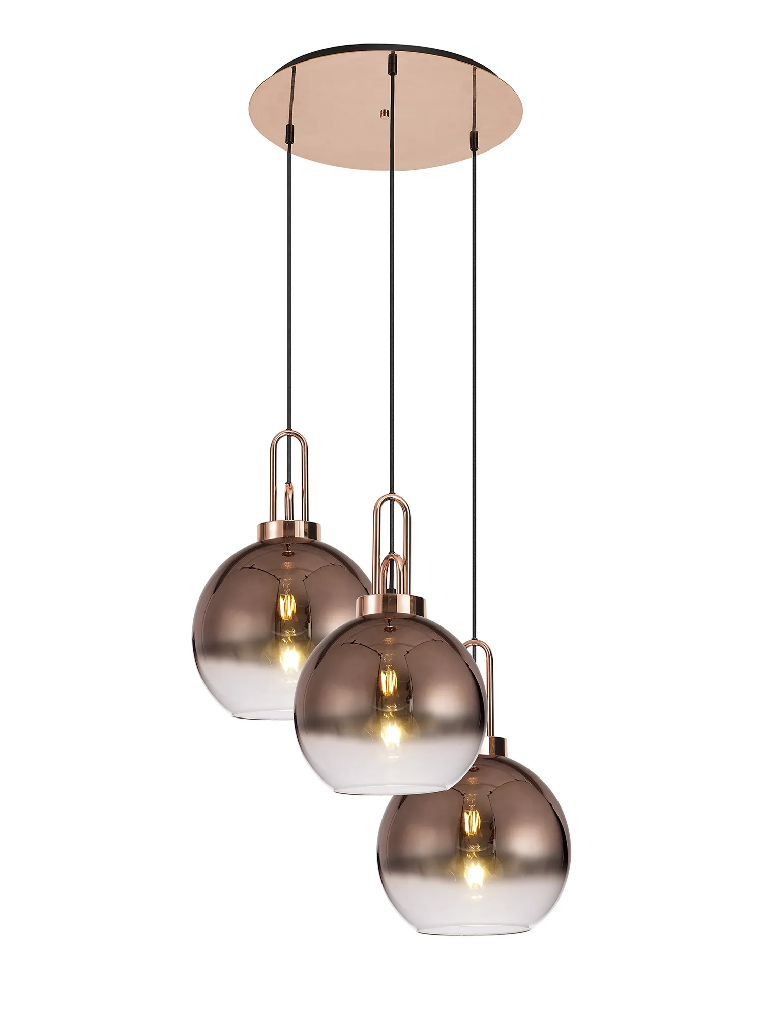 Cadiz 3 Light Cluster Pendant - Fade Glass - Image 7