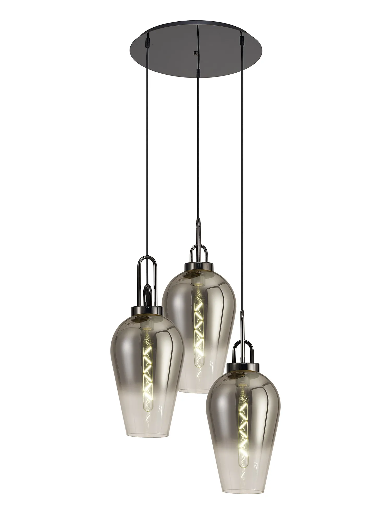 Cadiz 3 Light Cluster Pendant - Fade Glass - Image 9