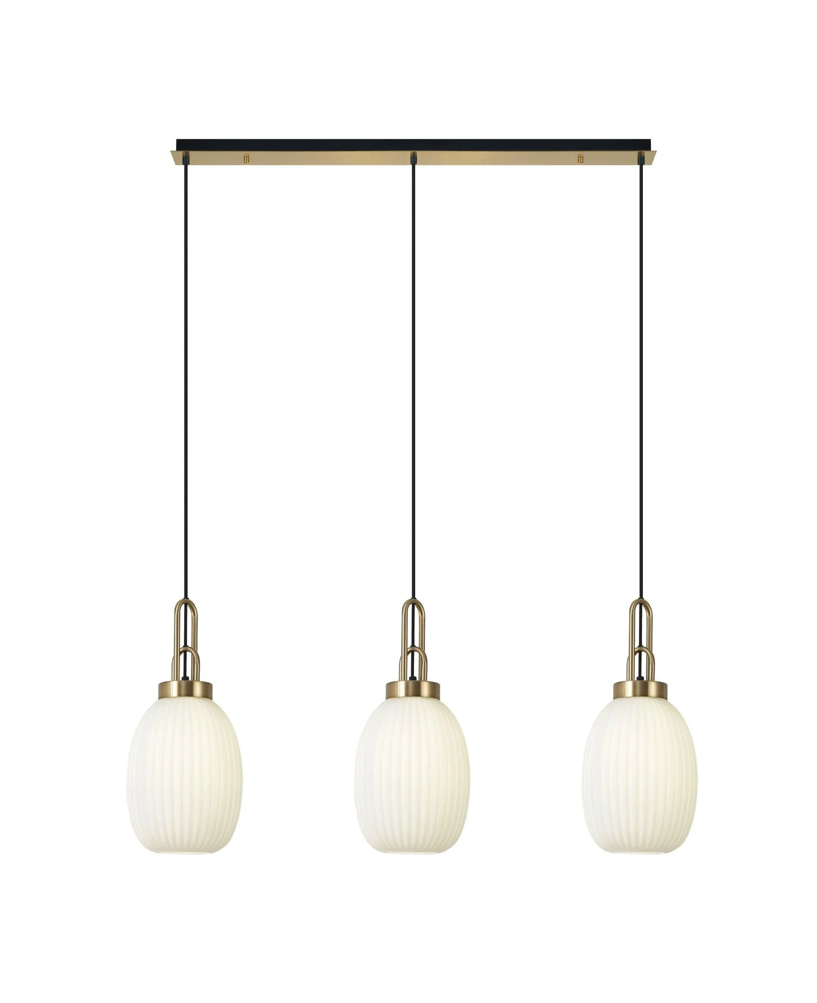 Cadiz 3L Kitchen/Island Ceiling Light E27 With Brass Gold & Matt Black With Various Glass Shade Colours IP20 - Image 17