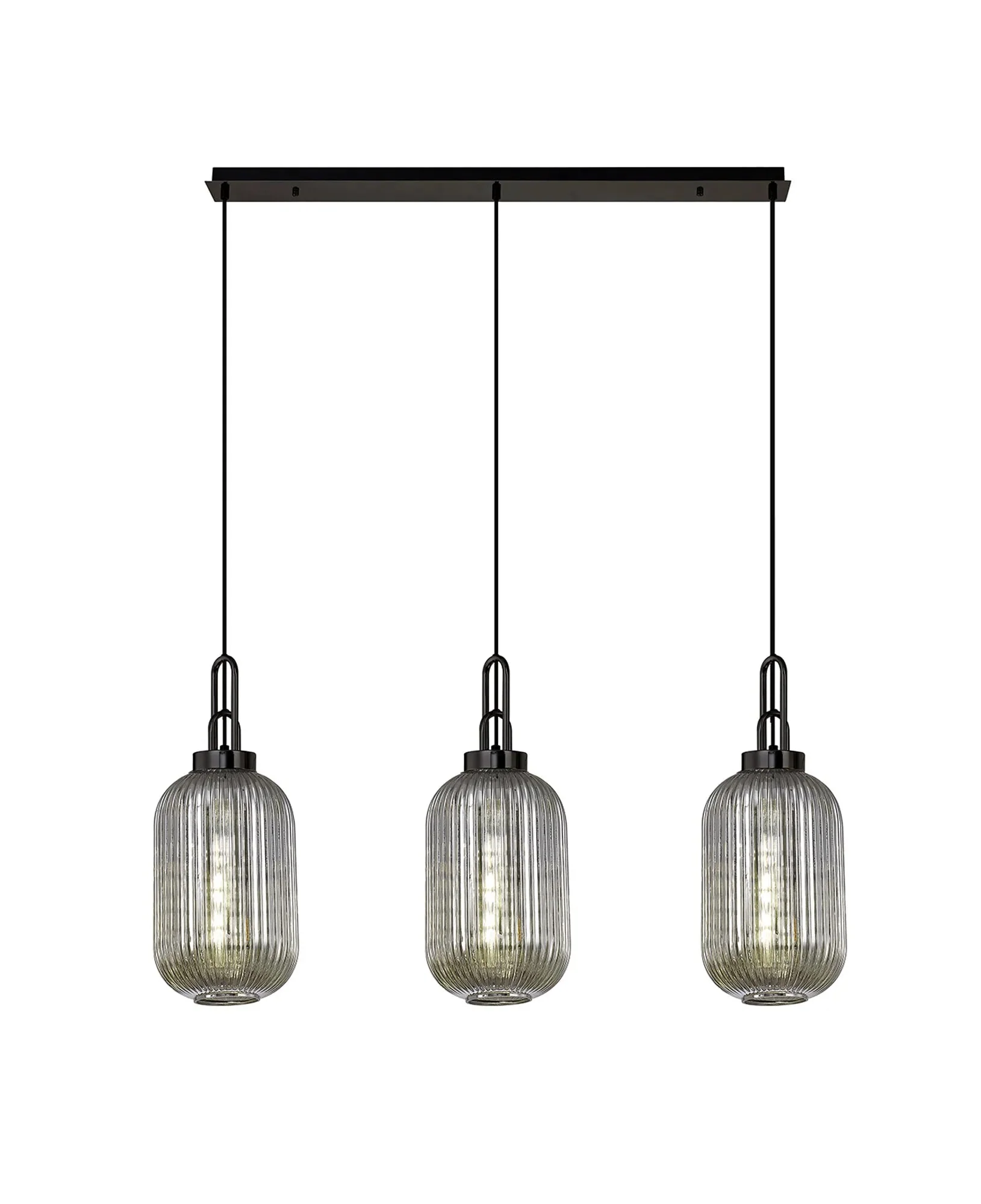 Cadiz 3Lt  Ribbed Linear Island Pendant - Various Colours - Image 10