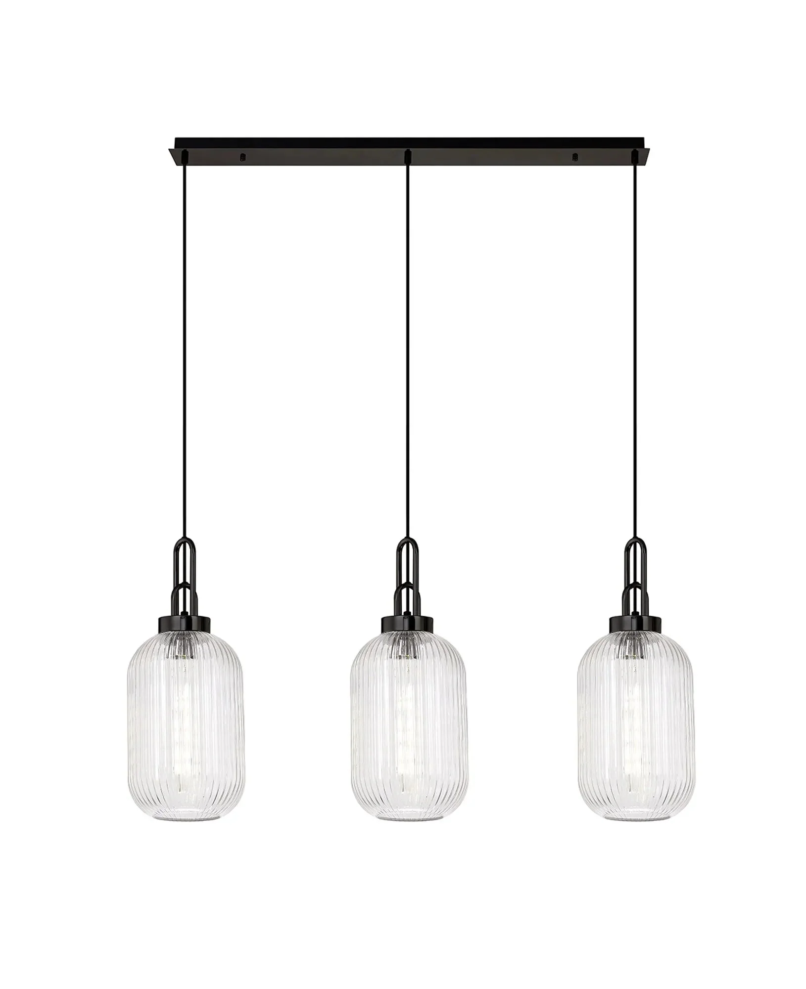 Cadiz 3Lt  Ribbed Linear Island Pendant - Various Colours - Image 12