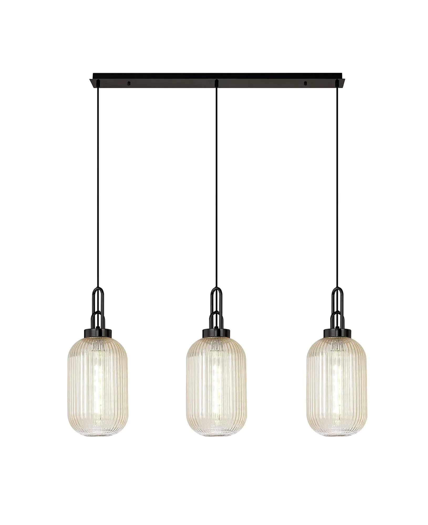 Cadiz 3Lt  Ribbed Linear Island Pendant - Various Colours - Image 13