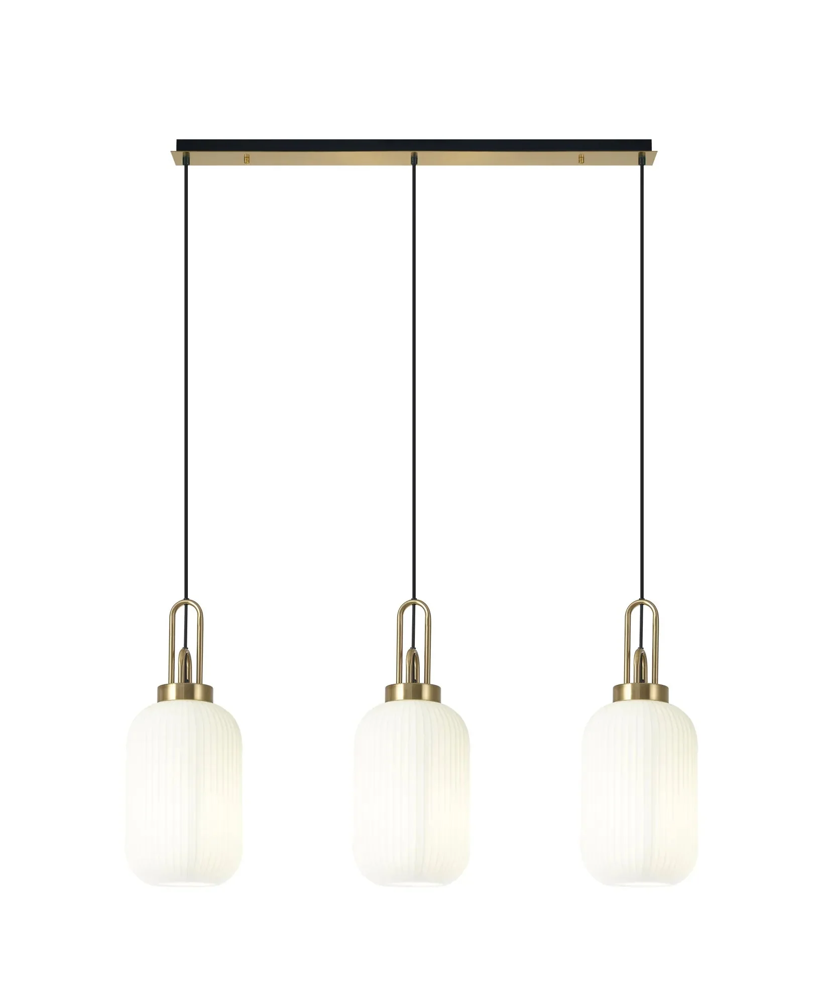 Cadiz 3Lt  Ribbed Linear Island Pendant - Various Colours - Image 14