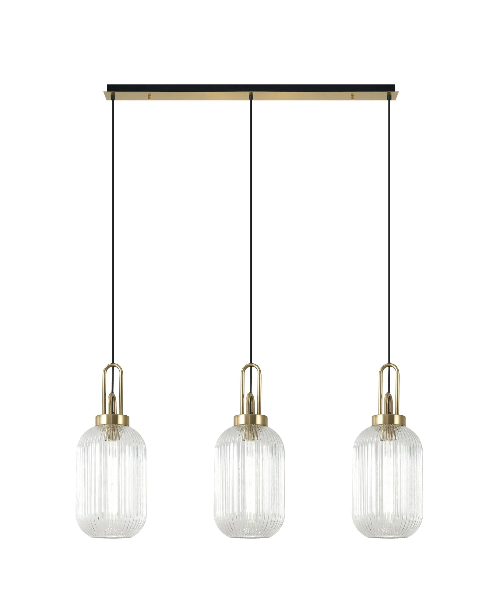 Cadiz 3Lt  Ribbed Linear Island Pendant - Various Colours - Image 15