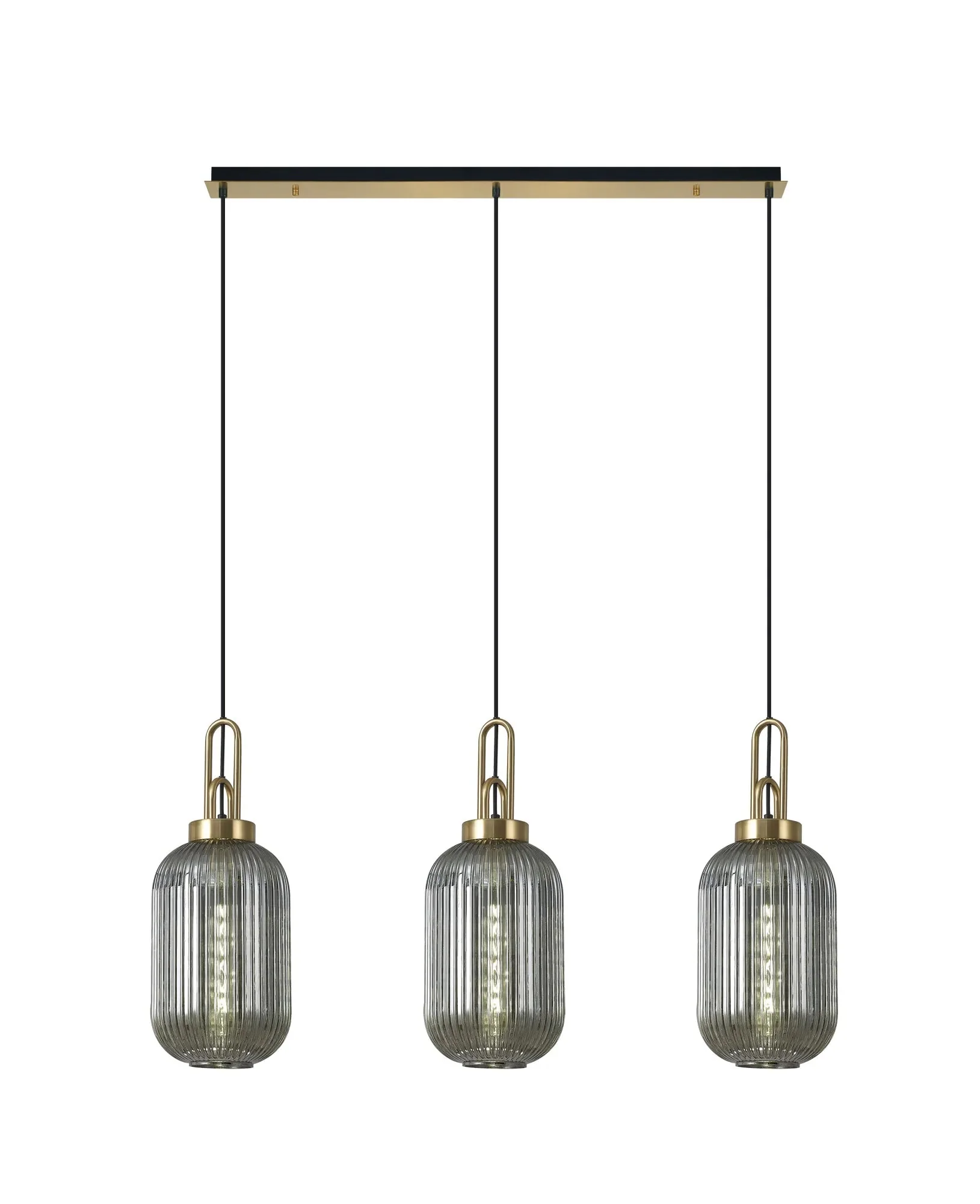Cadiz 3Lt  Ribbed Linear Island Pendant - Various Colours - Image 16