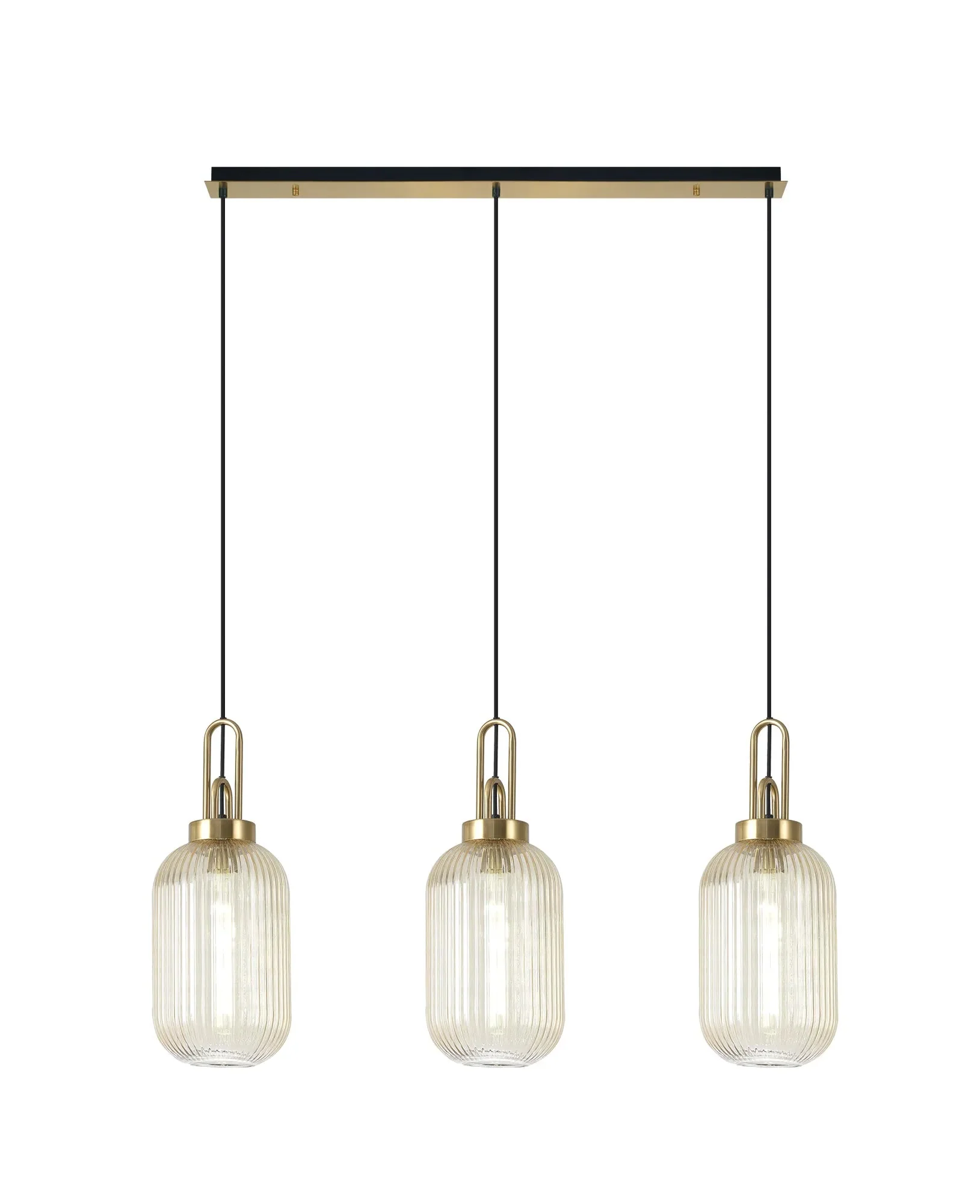 Cadiz 3Lt  Ribbed Linear Island Pendant - Various Colours - Image 17