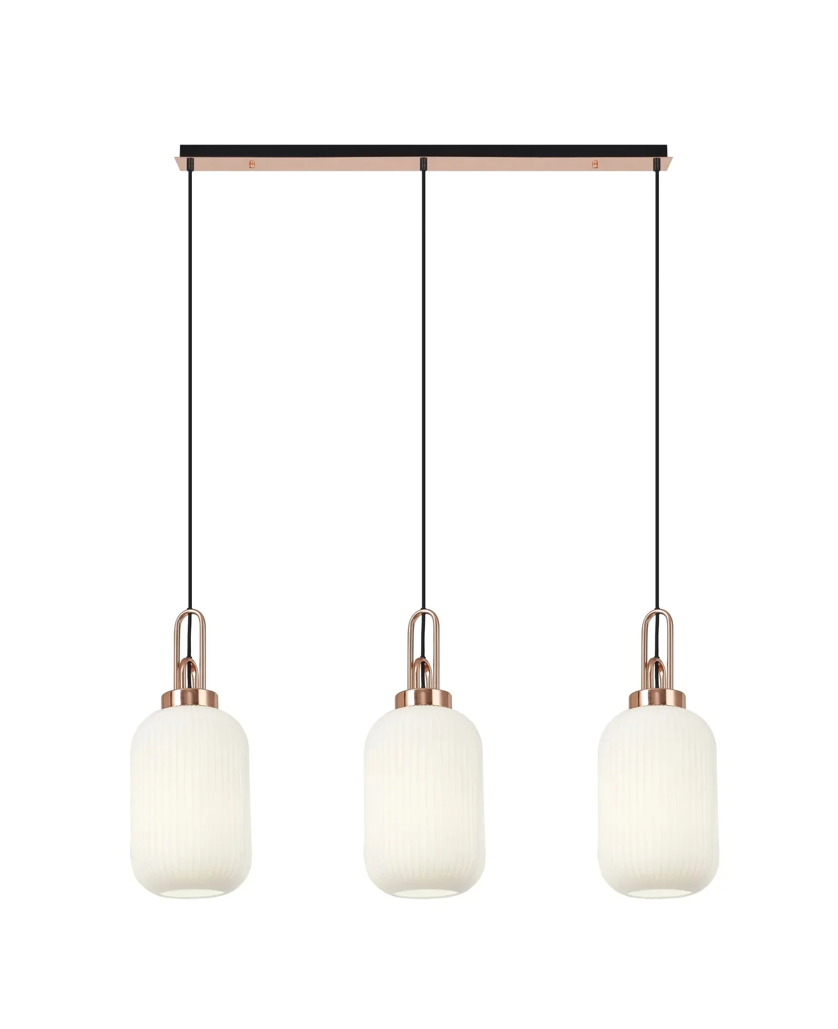 Cadiz 3Lt  Ribbed Linear Island Pendant - Various Colours - Image 18