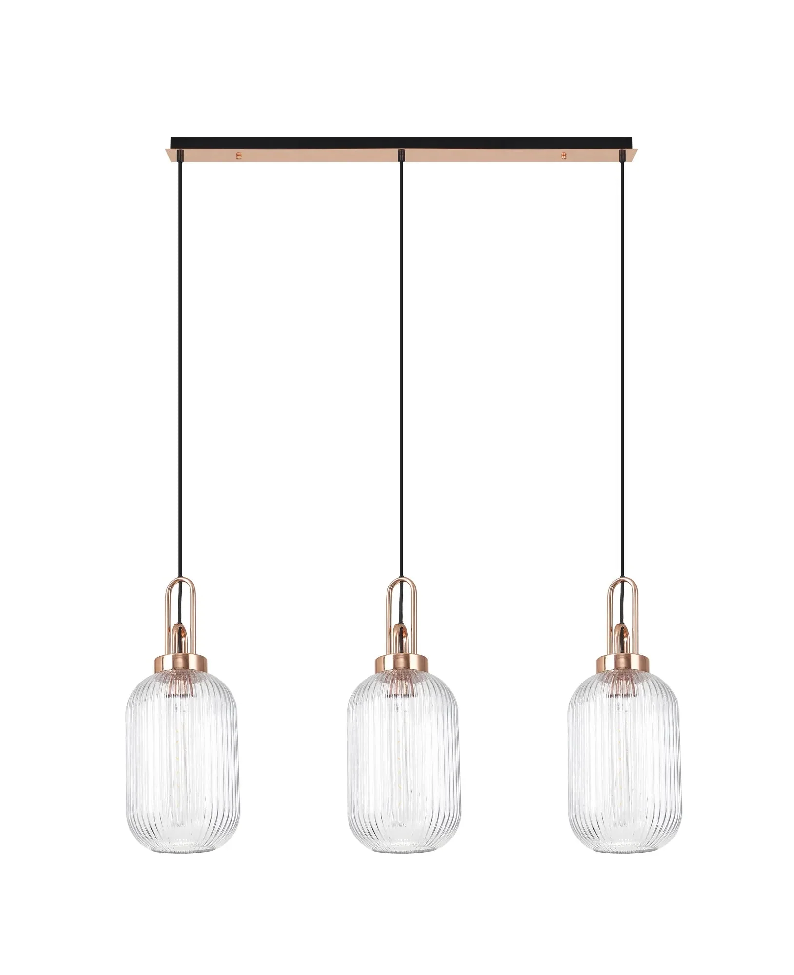 Cadiz 3Lt  Ribbed Linear Island Pendant - Various Colours - Image 19