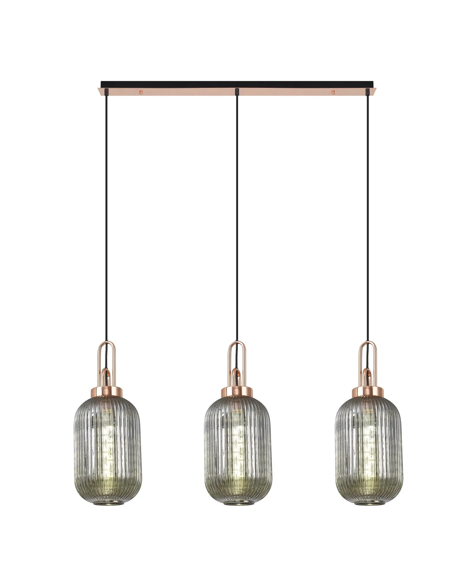 Cadiz 3Lt  Ribbed Linear Island Pendant - Various Colours - Image 20