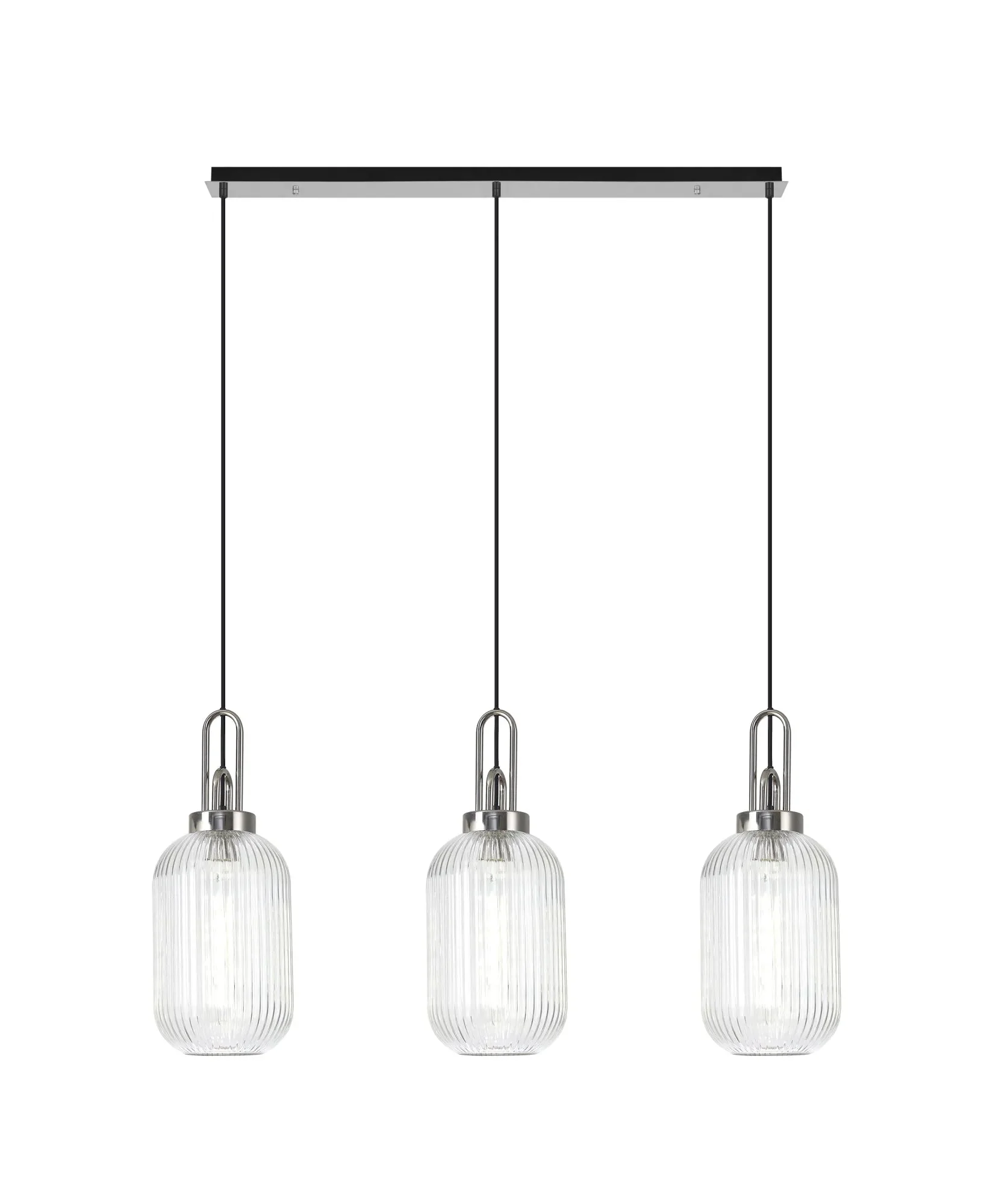 Cadiz 3Lt  Ribbed Linear Island Pendant - Various Colours - Image 23