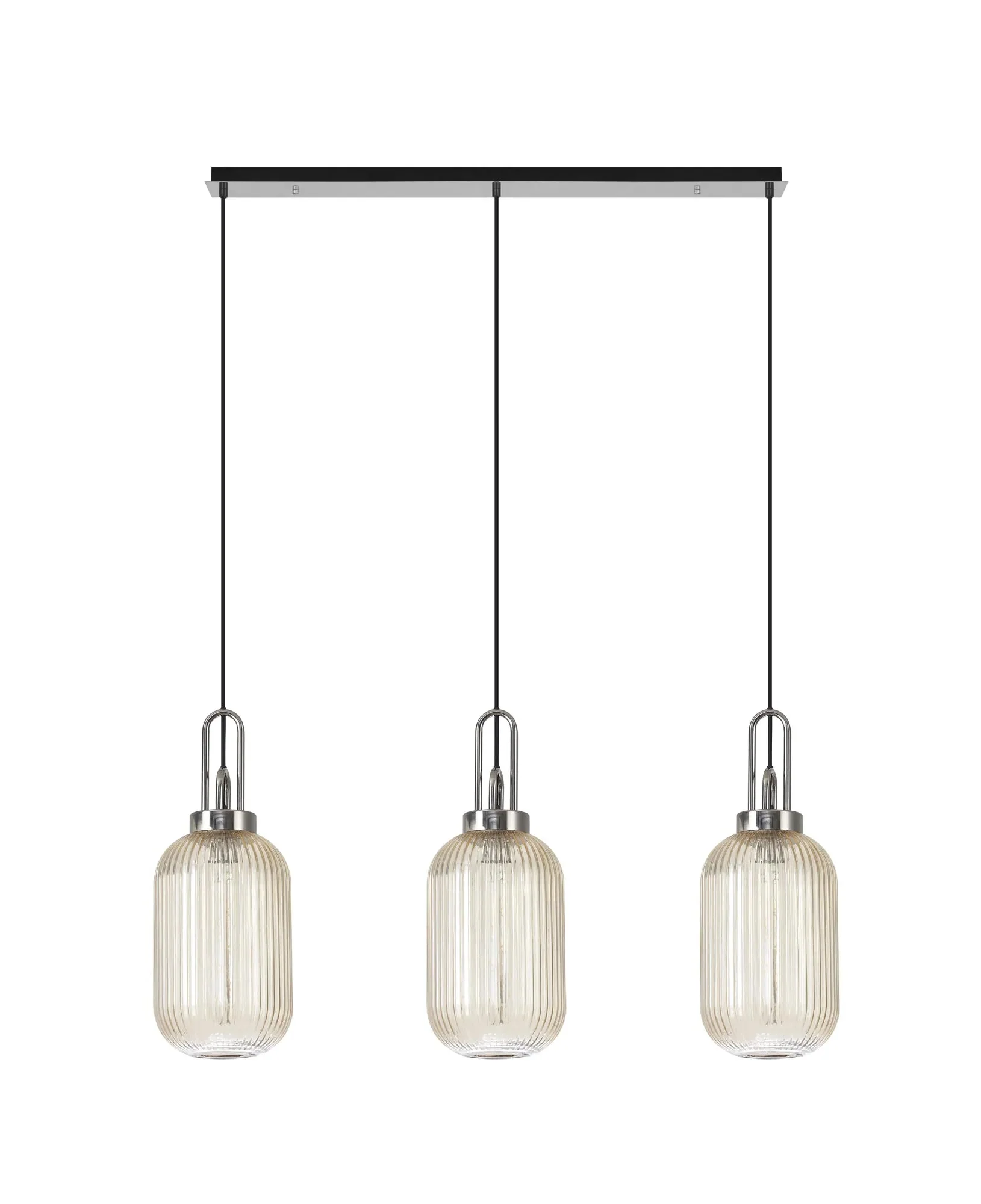 Cadiz 3Lt  Ribbed Linear Island Pendant - Various Colours - Image 25