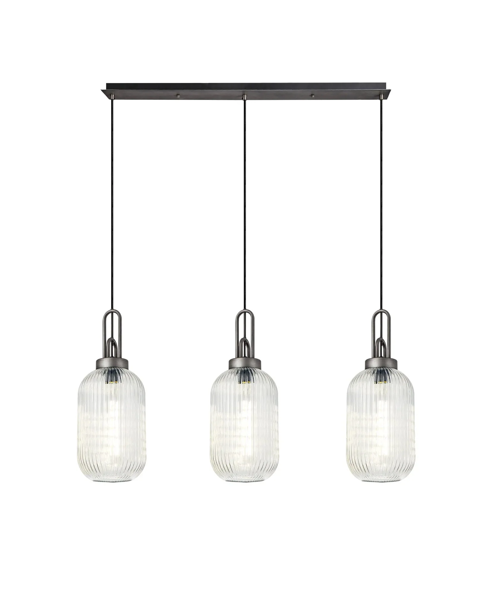 Cadiz 3Lt  Ribbed Linear Island Pendant - Various Colours - Image 3