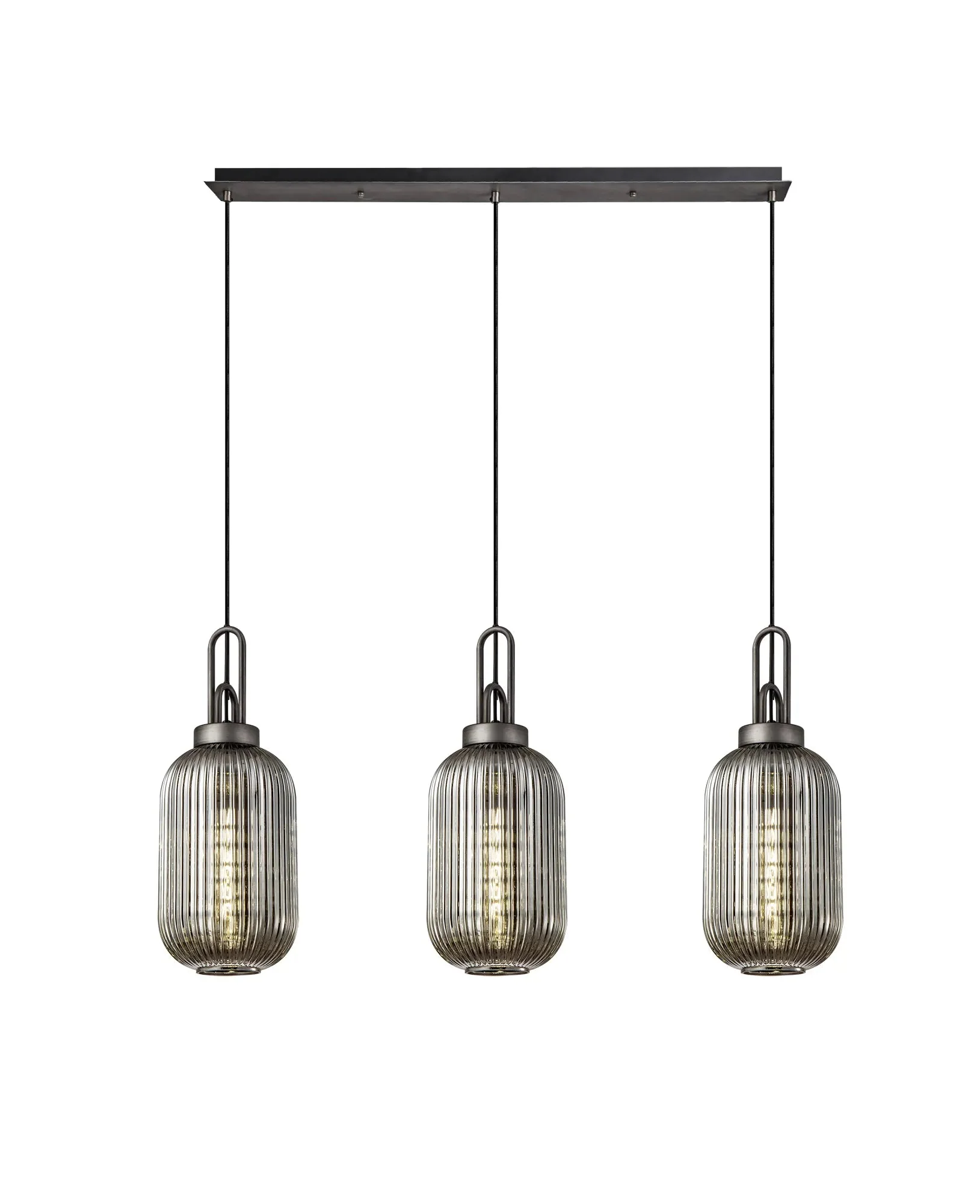 Cadiz 3Lt  Ribbed Linear Island Pendant - Various Colours - Image 4
