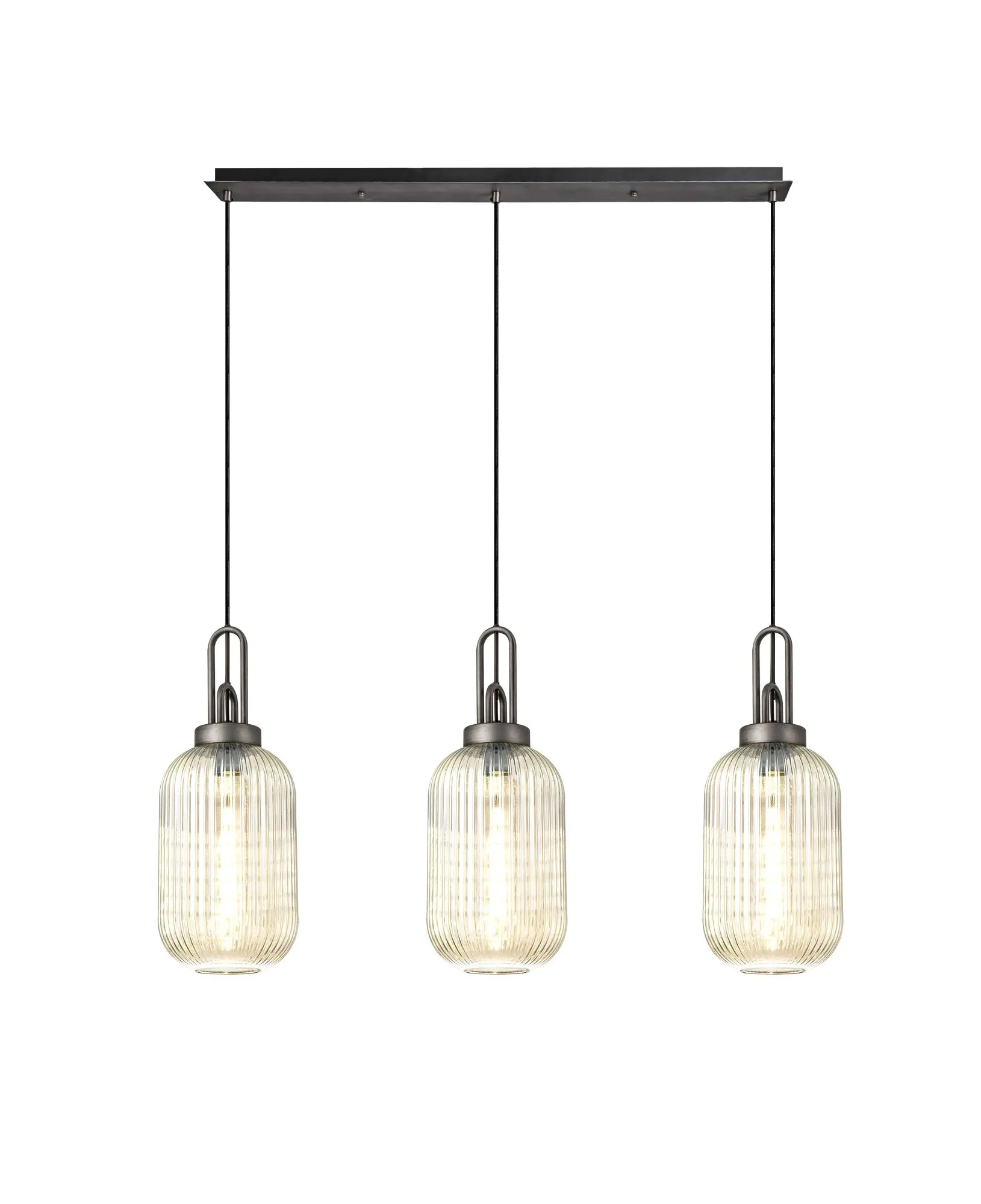Cadiz 3Lt  Ribbed Linear Island Pendant - Various Colours - Image 5