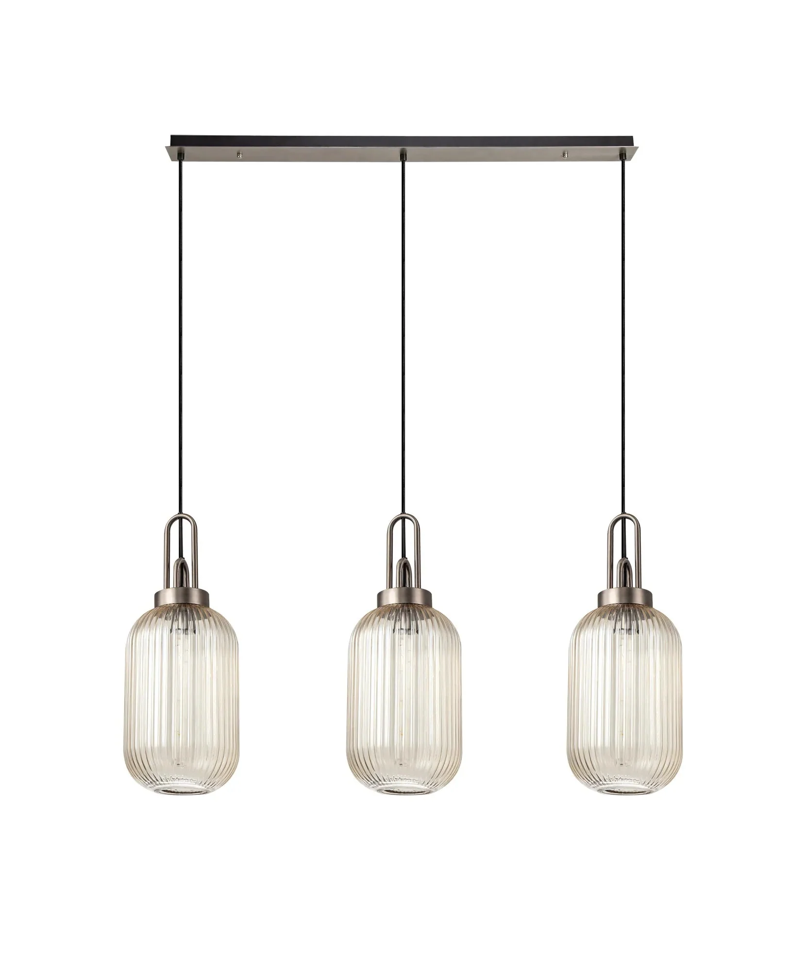 Cadiz 3Lt  Ribbed Linear Island Pendant - Various Colours - Image 9