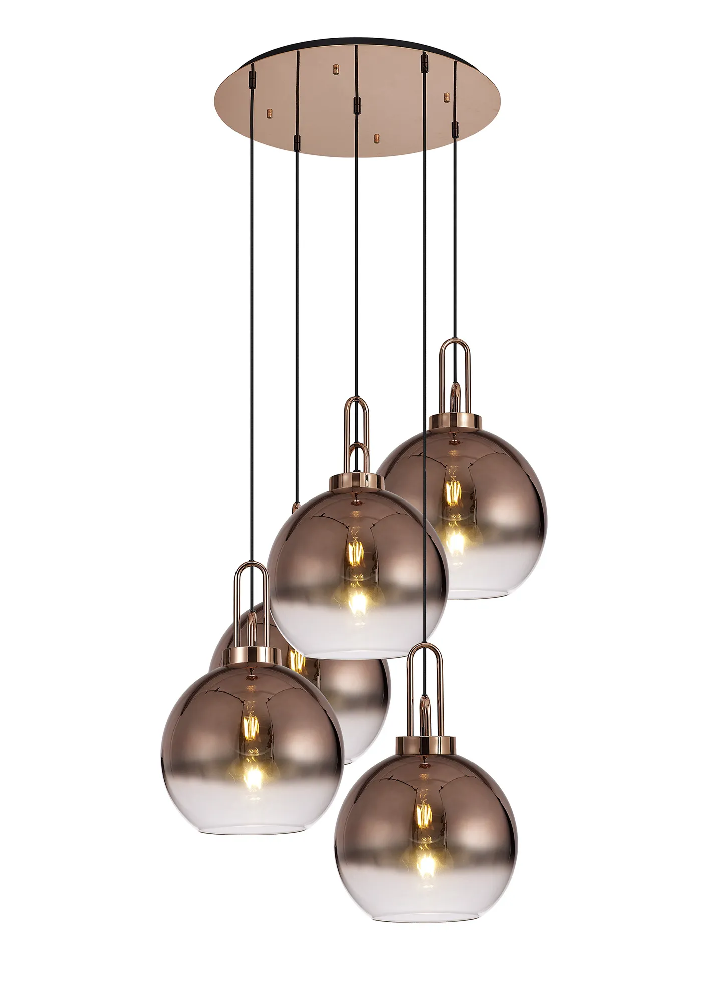Cadiz 5 Light Cluster Pendant - Fade Glass - Image 10