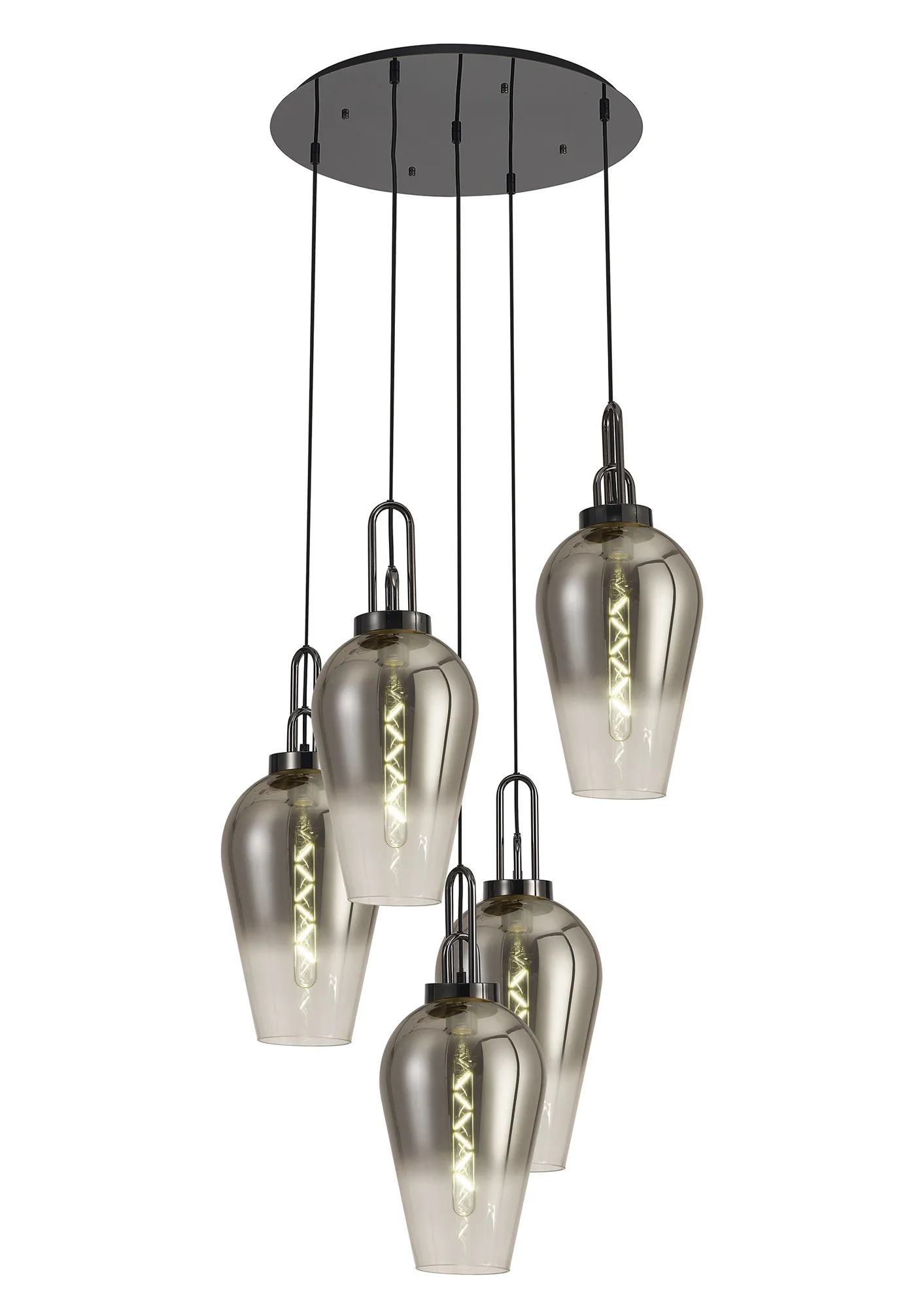 Cadiz 5 Light Cluster Pendant - Fade Glass - Image 12