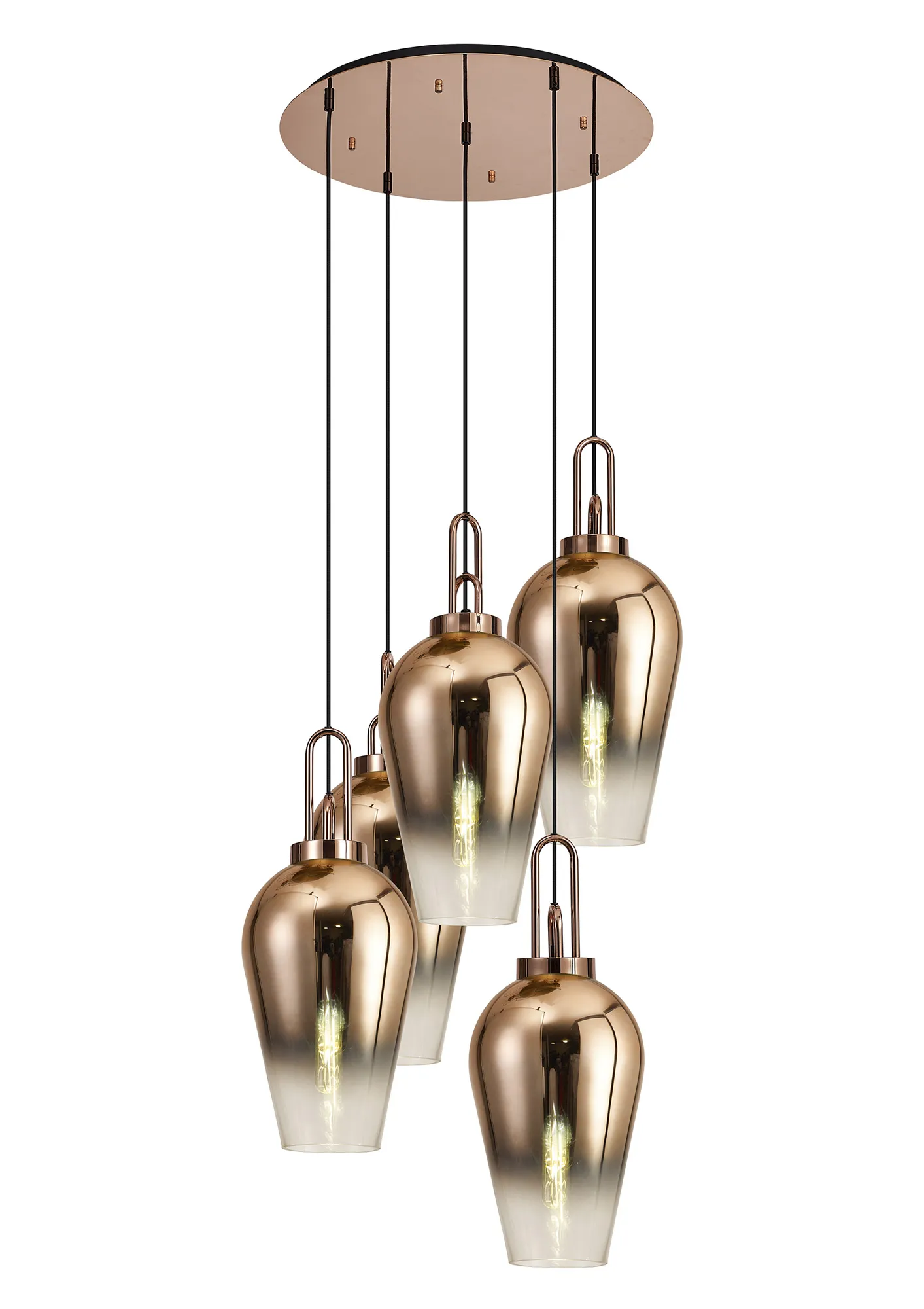 Cadiz 5 Light Cluster Pendant - Fade Glass - Image 14