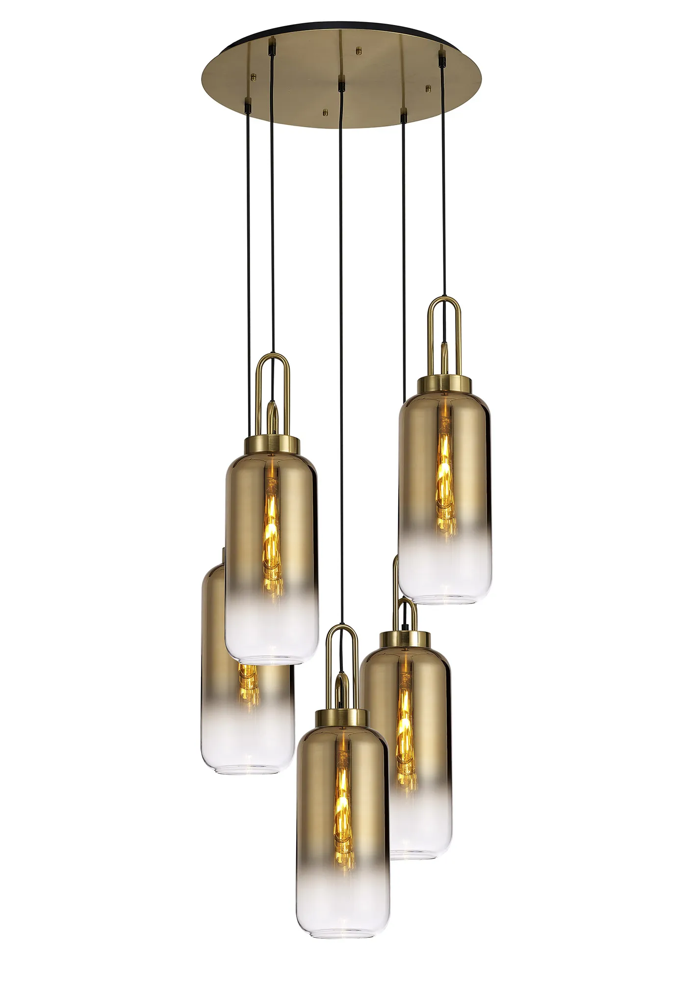 Cadiz 5 Light Cluster Pendant - Fade Glass - Image 2