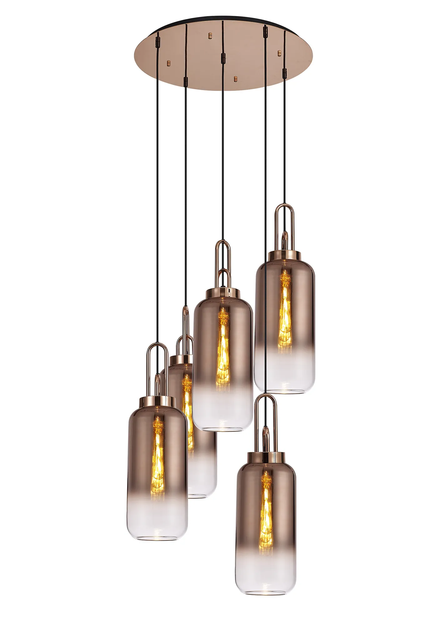 Cadiz 5 Light Cluster Pendant - Fade Glass - Image 3