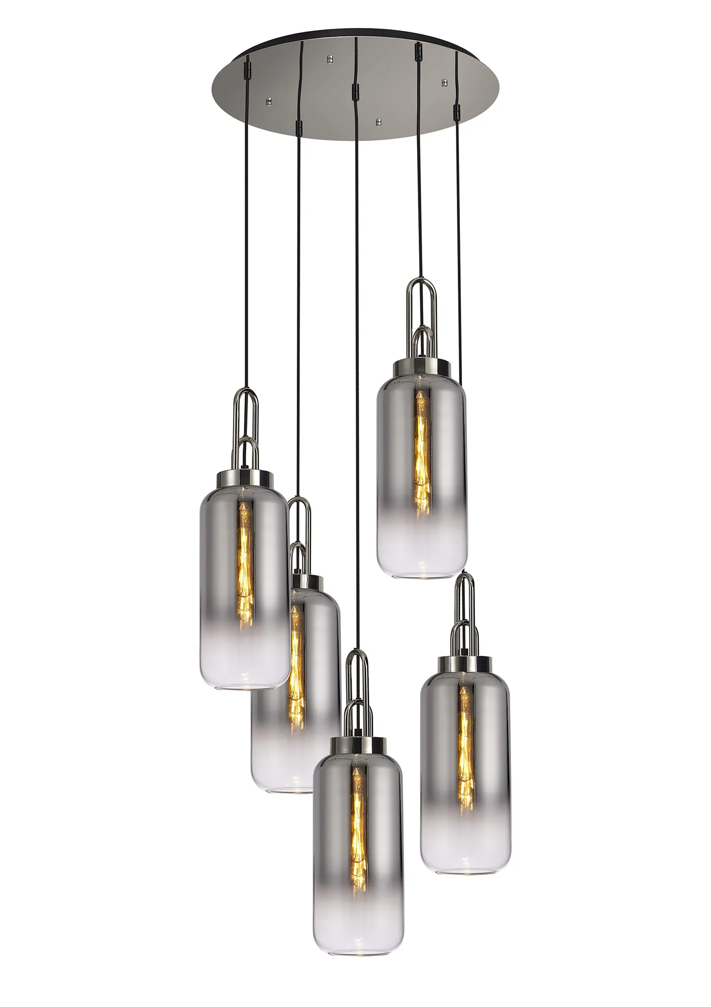 Cadiz 5 Light Cluster Pendant - Fade Glass - Image 4
