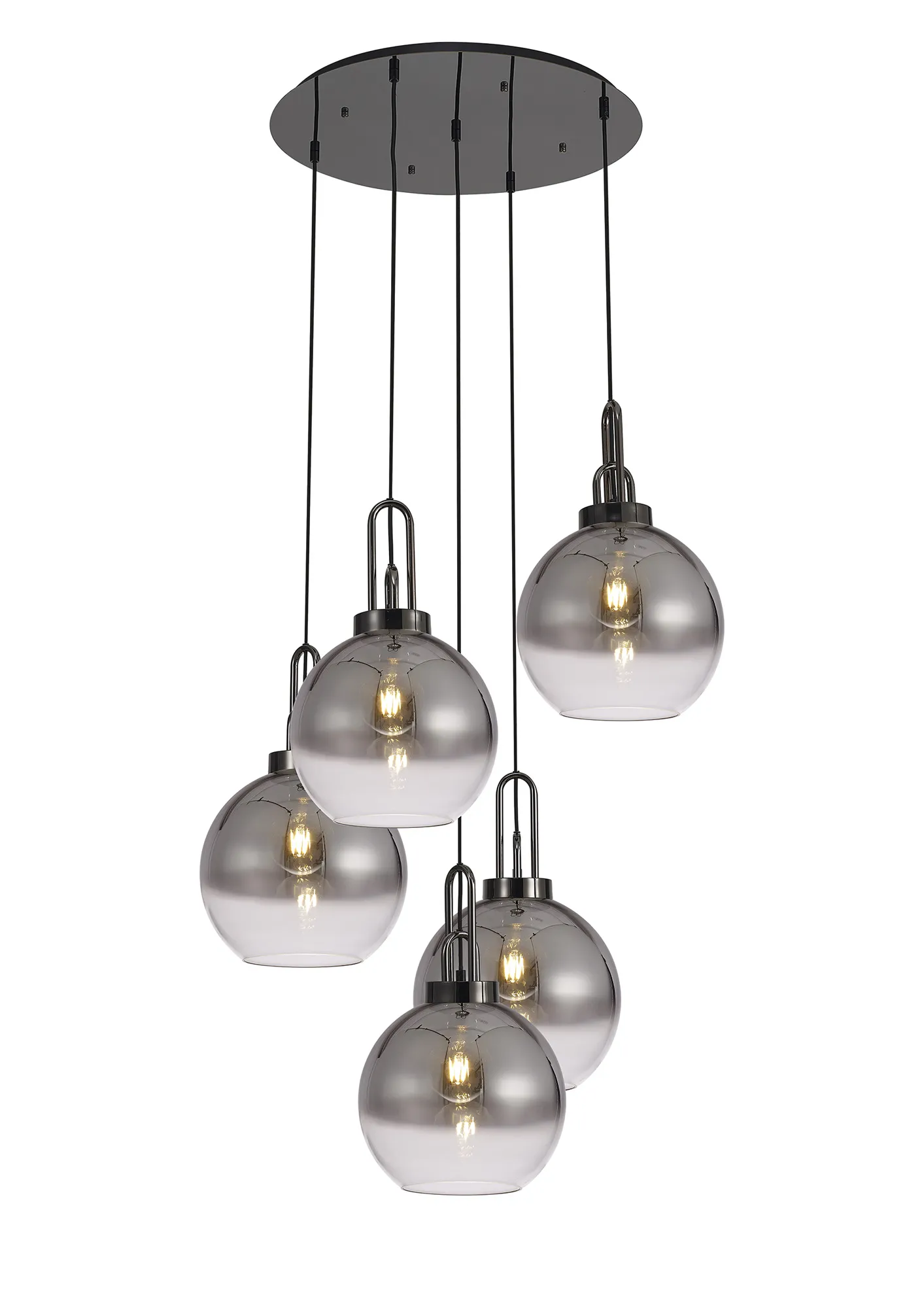 Cadiz 5 Light Cluster Pendant - Fade Glass - Image 7