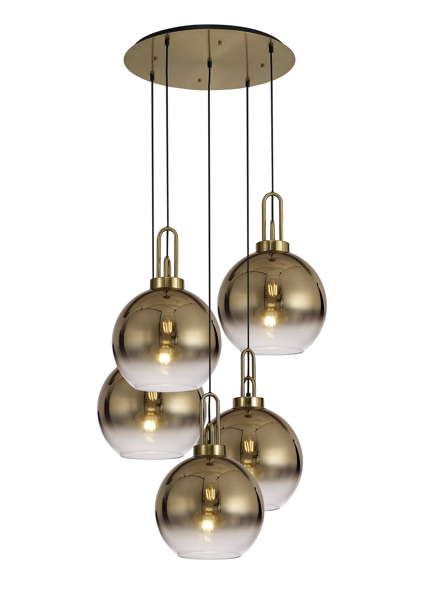 Cadiz 5 Light Cluster Pendant - Fade Glass - Image 8