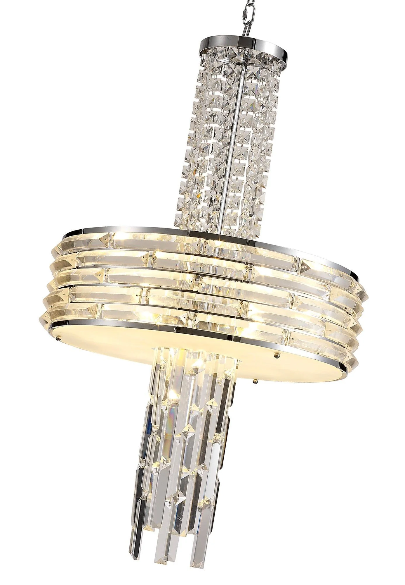 Cadwell Pendant/Semi Ceiling Convertible, 7 x E14, Polished Chrome/Crystal - Image 2