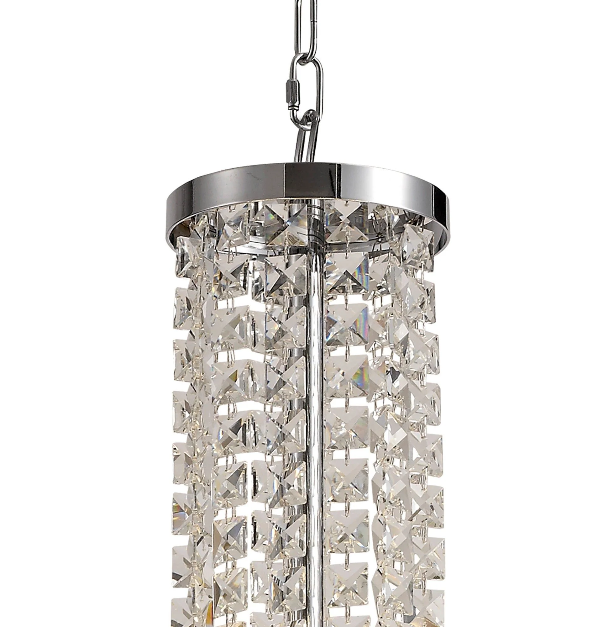Cadwell Pendant/Semi Ceiling Convertible, 7 x E14, Polished Chrome/Crystal - Image 3
