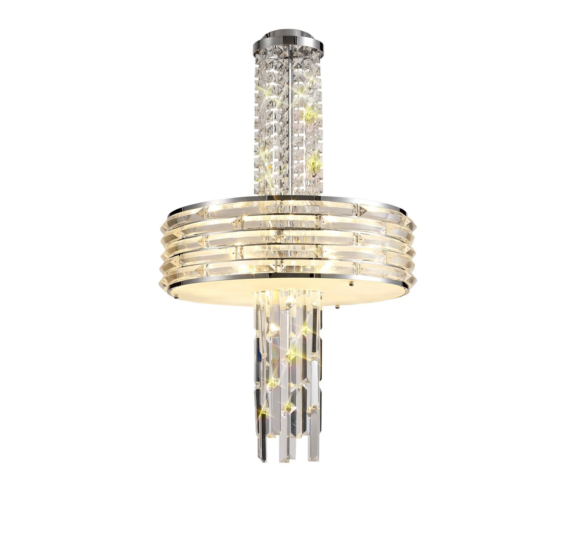 Cadwell Pendant/Semi Ceiling Convertible, 7 x E14, Polished Chrome/Crystal - Image 5