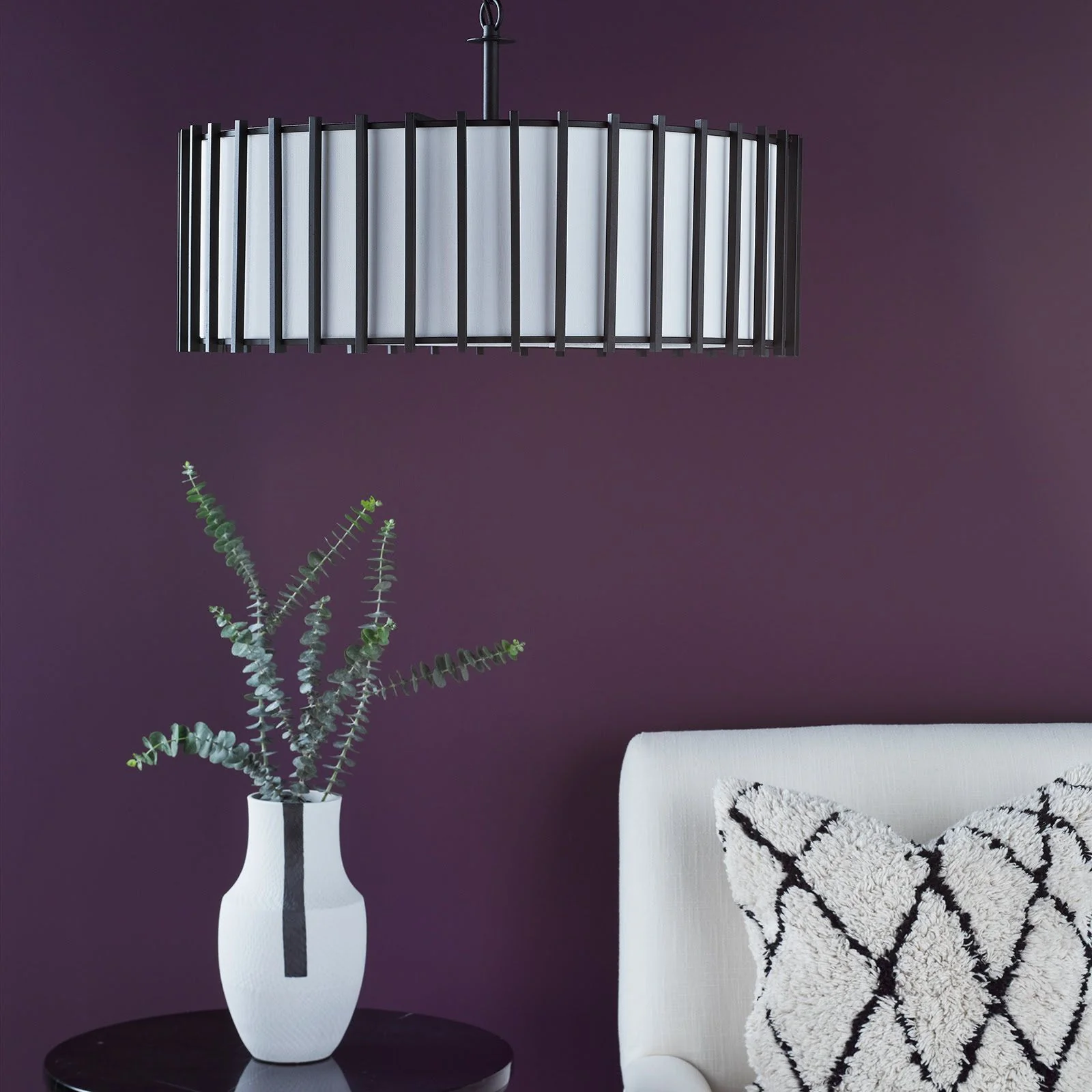 Cagliari 4/8Lt Armed Pendant Matt Black and Ivory - Image 11