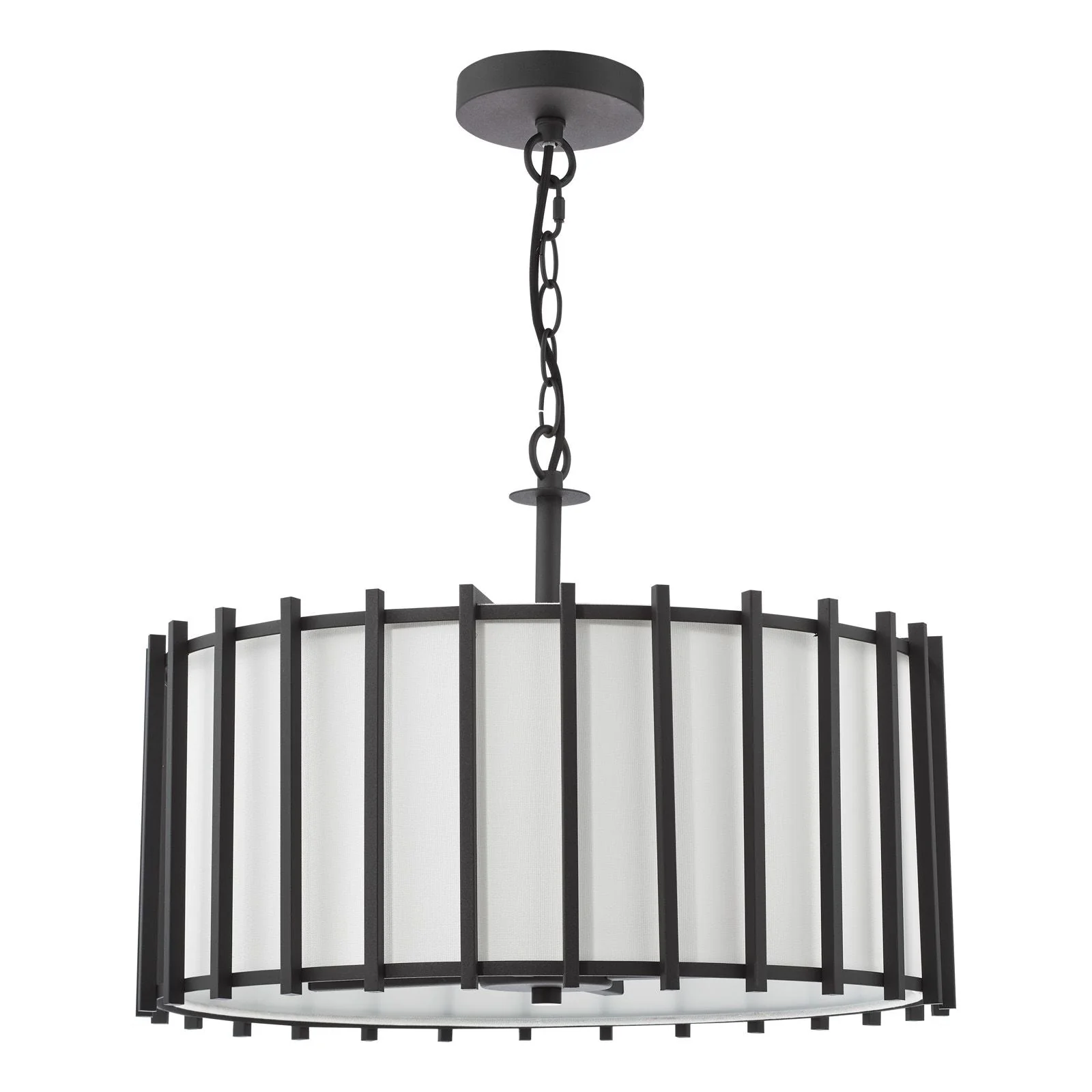 Cagliari 4/8Lt Armed Pendant Matt Black and Ivory - Image 2