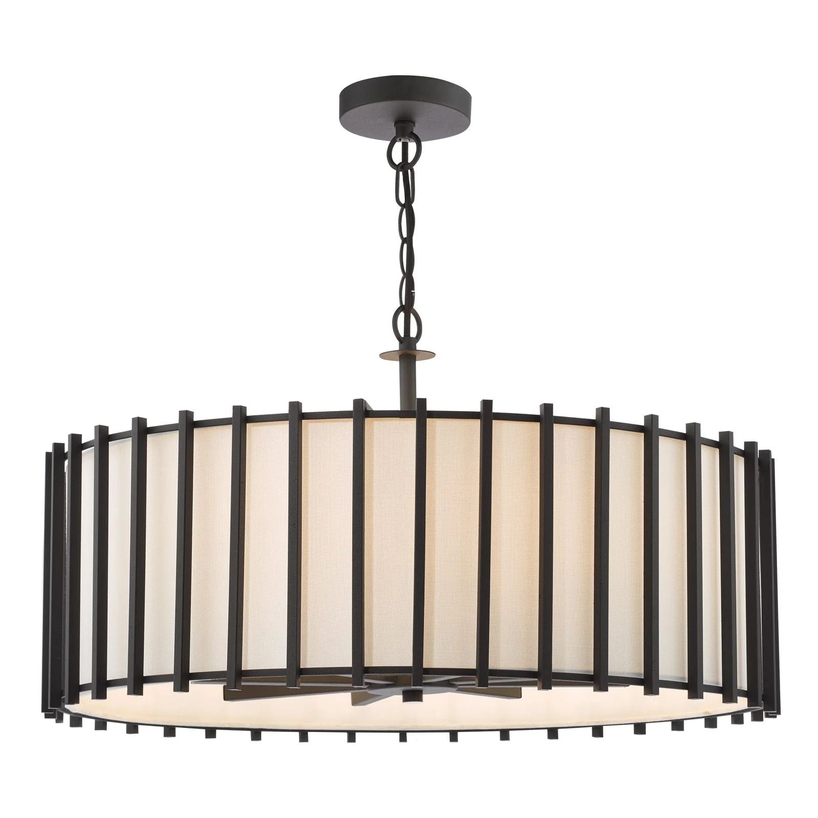 Cagliari 4/8Lt Armed Pendant Matt Black and Ivory - Image 6
