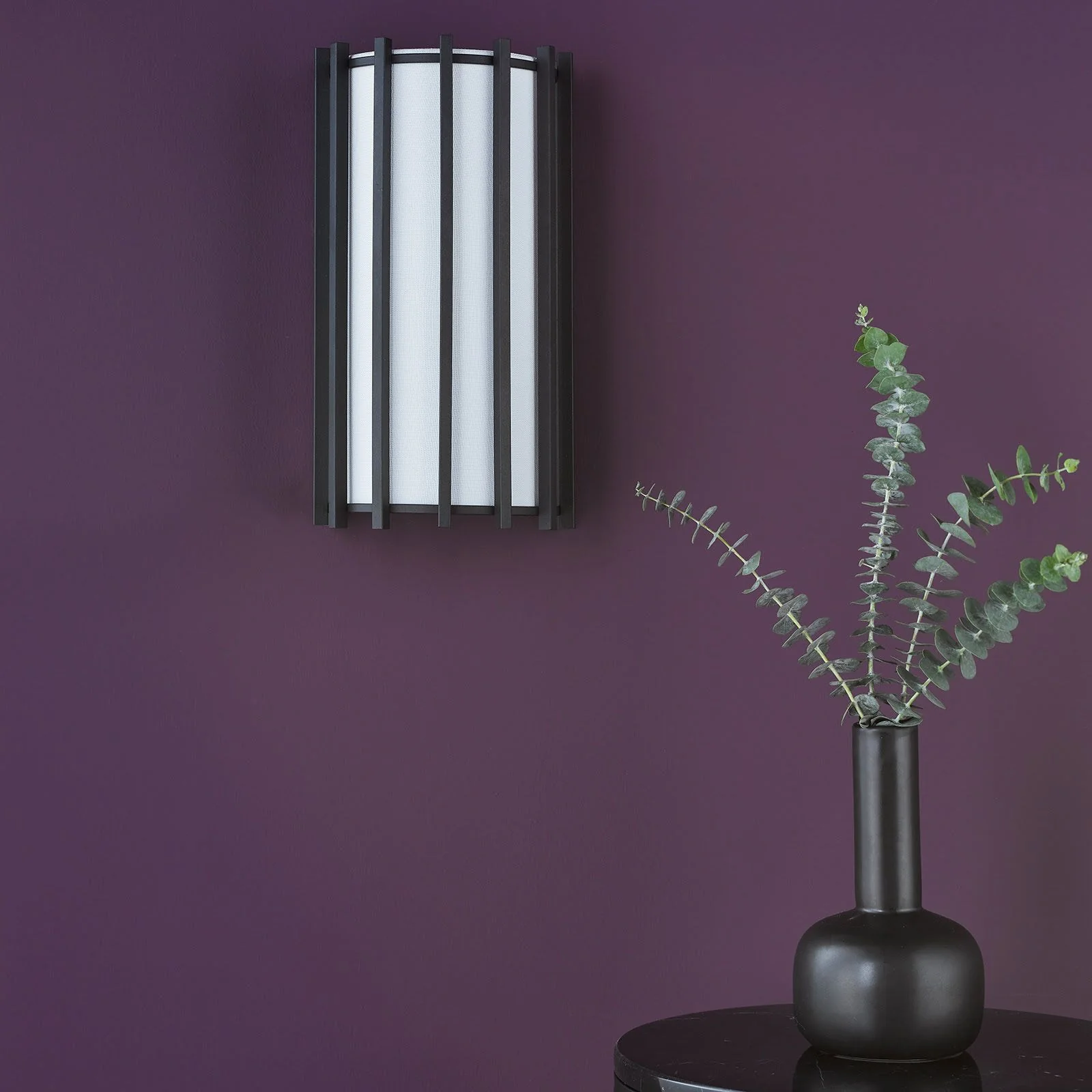 Cagliari Wall Light Matt Black With Ivory Shade - Image 5