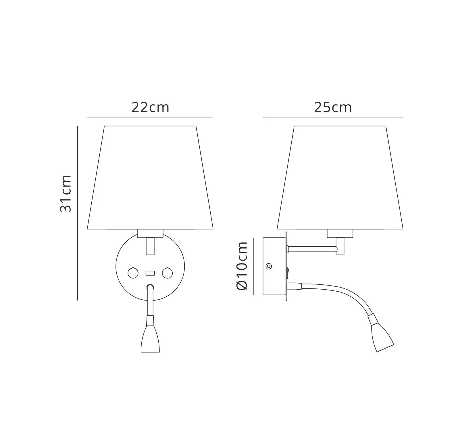 Caicos USB Charger Reading Light - Various Colours - Image 2