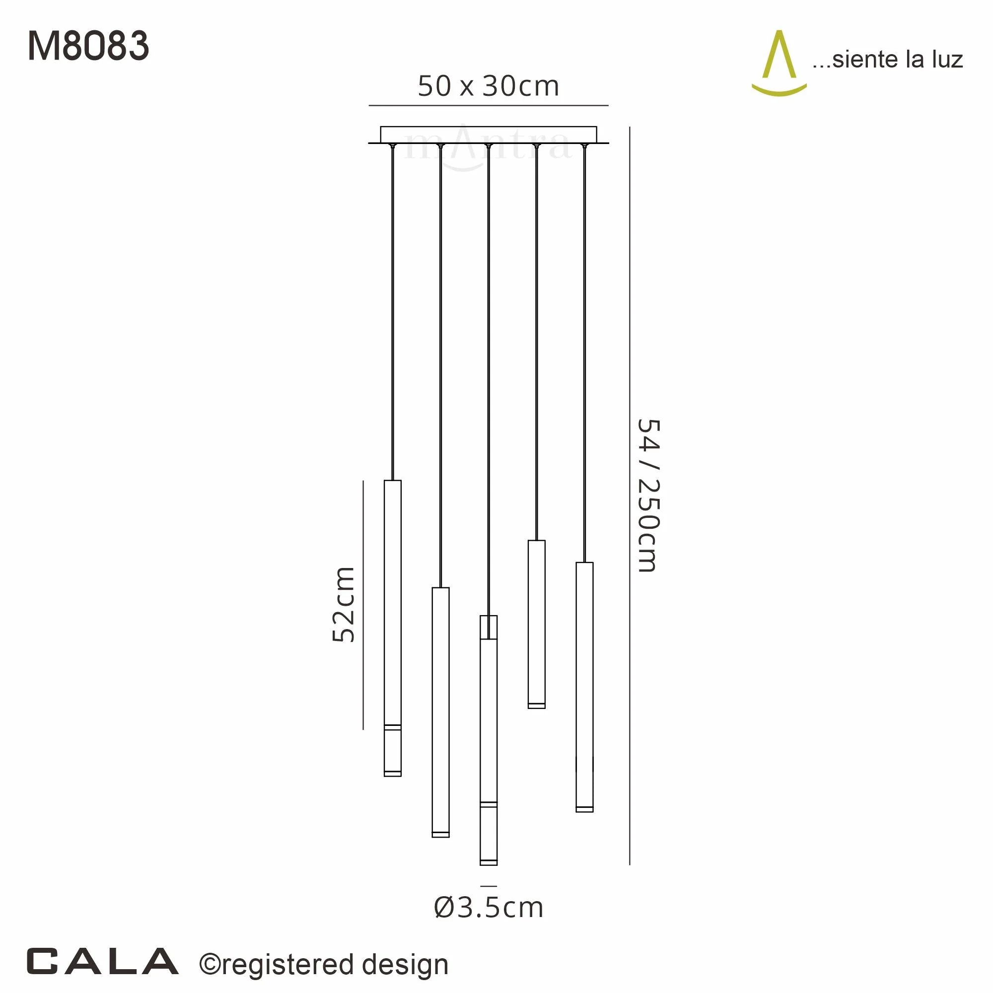 Cala 8Lt/14Lt Pendant  - Sand White/Sand Black/Gold/Rust Brown - Image 3