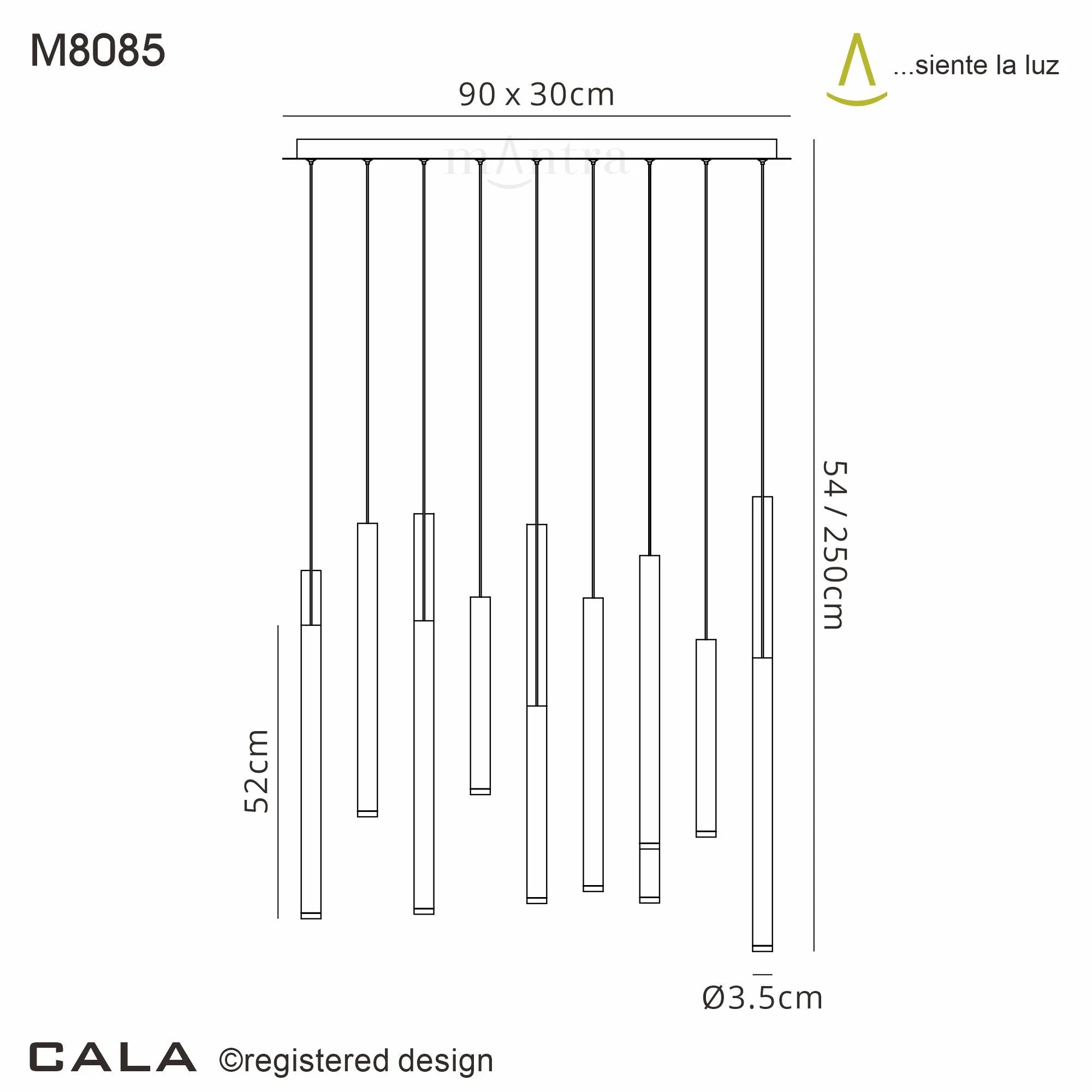 Cala 8Lt/14Lt Pendant  - Sand White/Sand Black/Gold/Rust Brown - Image 4