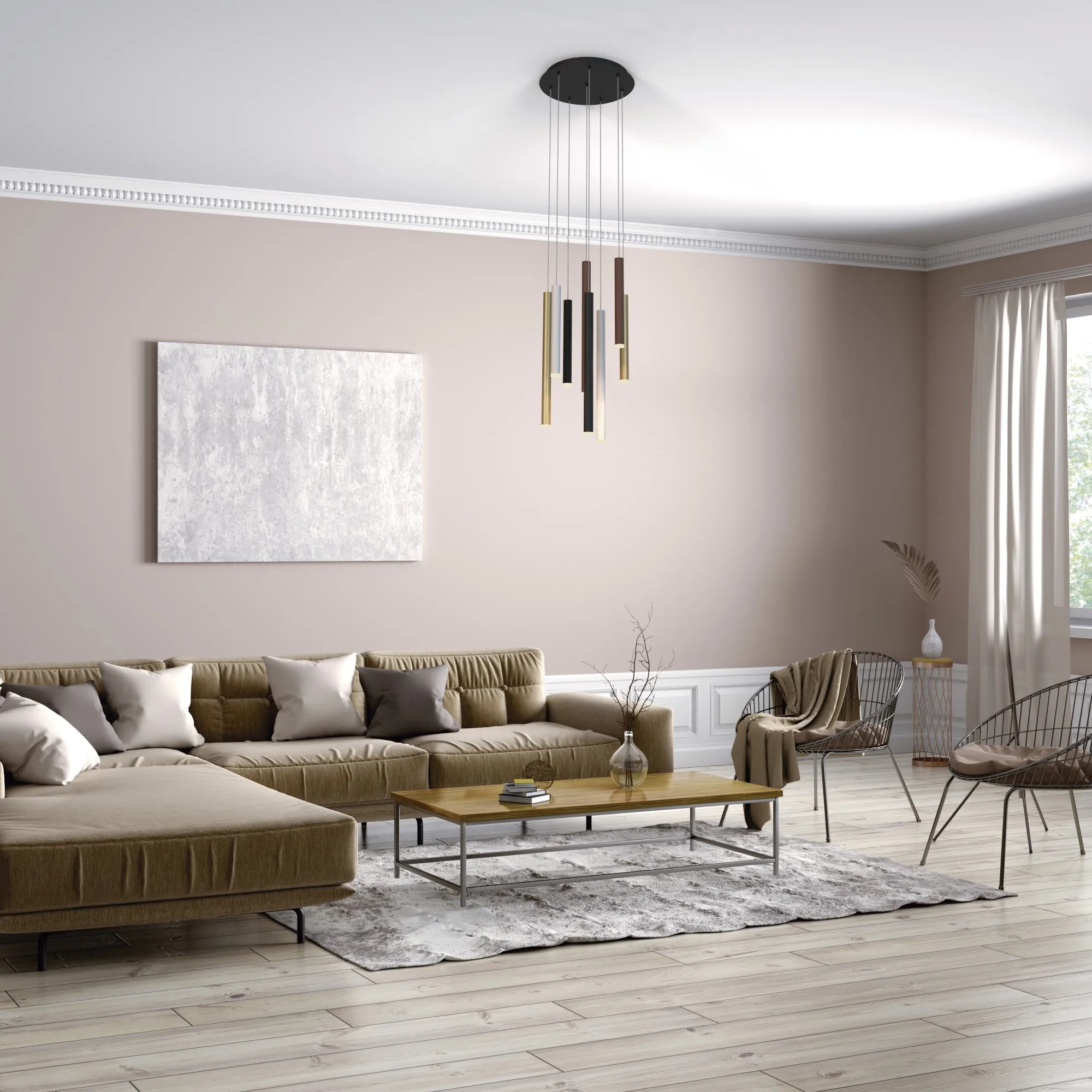 Cala Cluster LED Light  Sand White/Sand Black/Gold/Rust Brown, 3yrs Warranty - Image 3