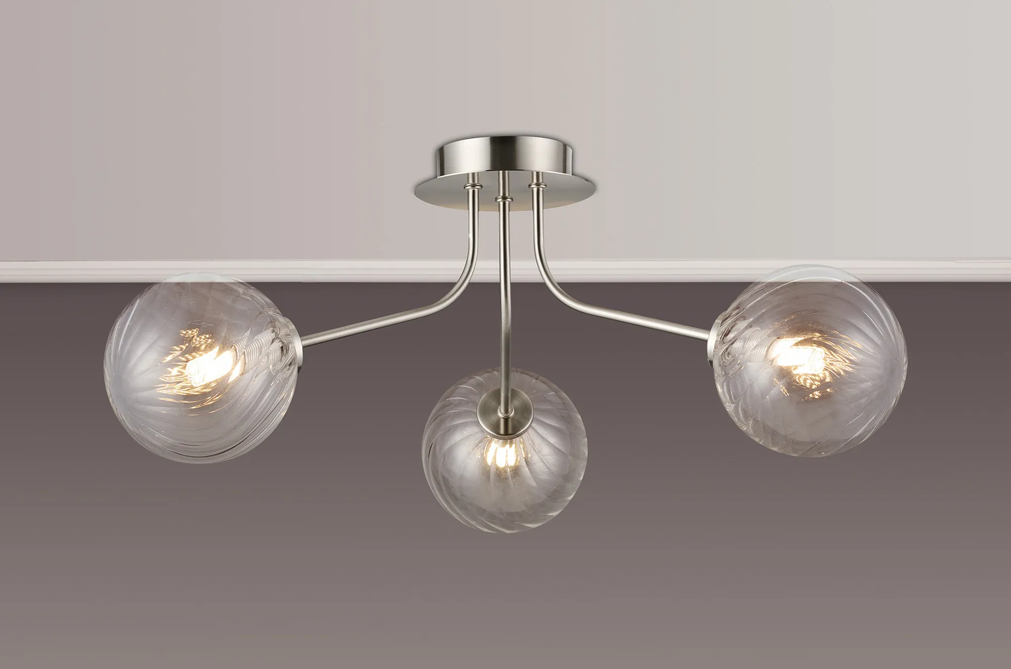 Caledon Semi Flush Light, 3 Light - Various Finishes - Image 14