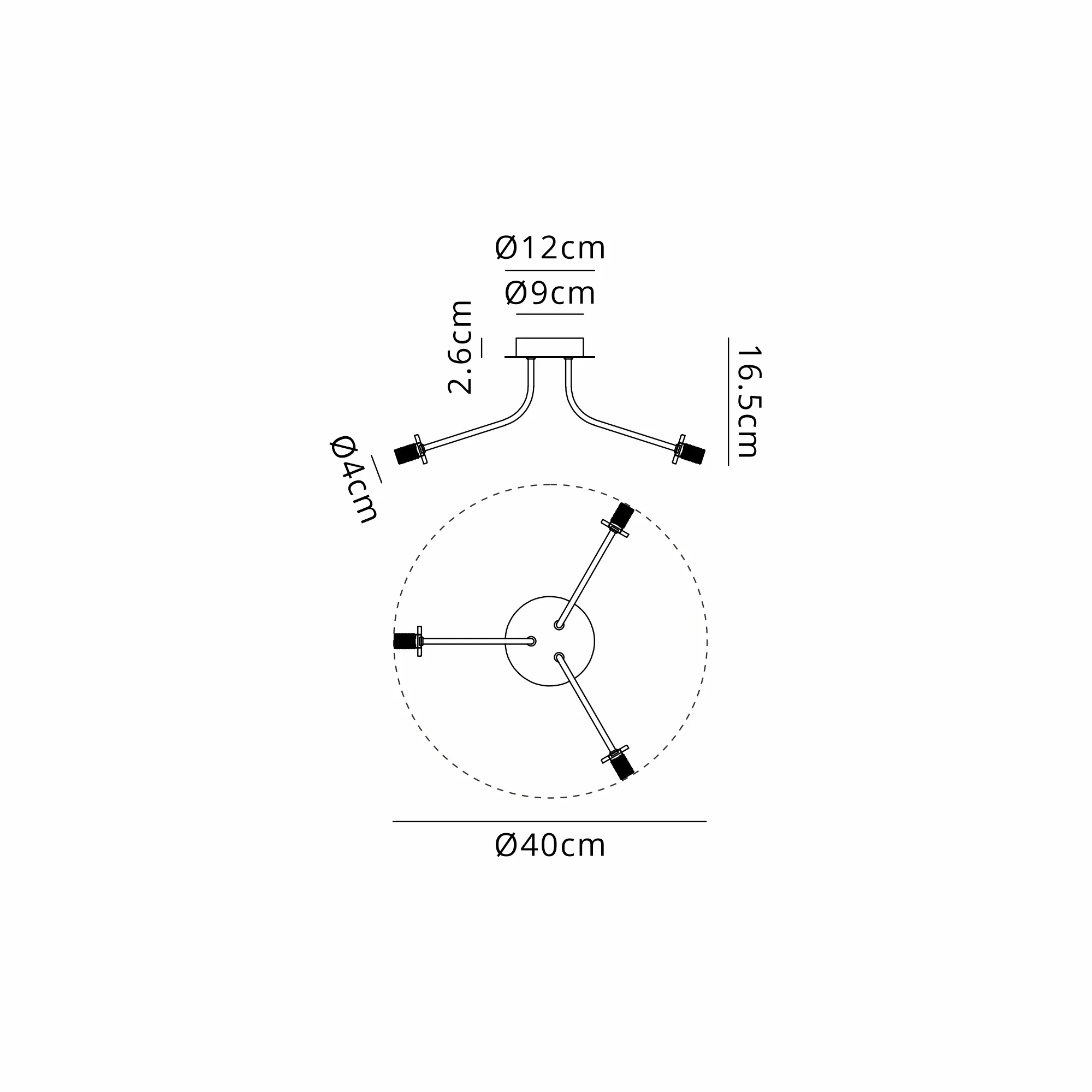 Caledon Semi Flush Light, 3 Light - Various Finishes - Image 40