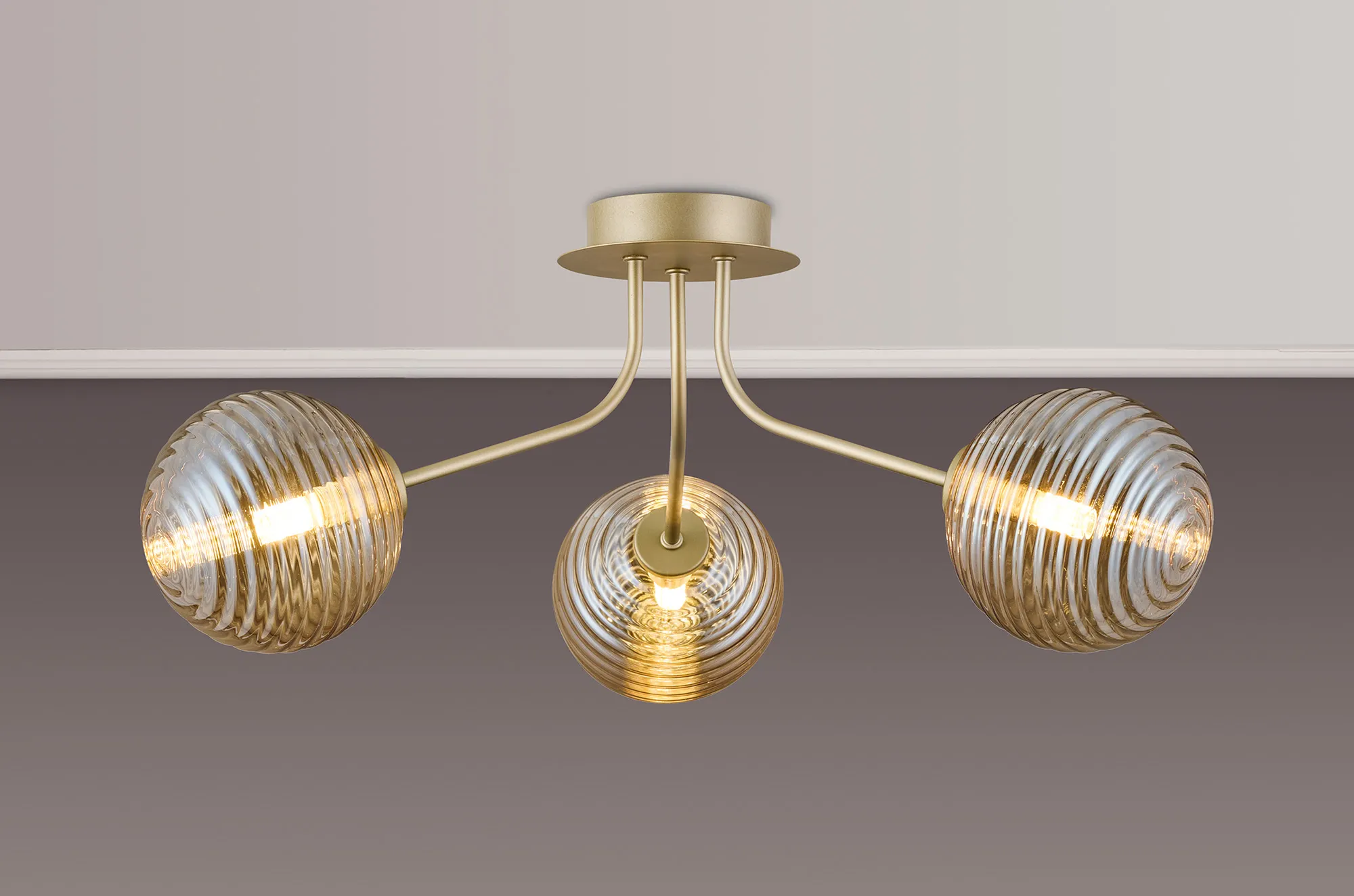 Caledon Semi Flush Light, 3 Light - Various Finishes - Image 5