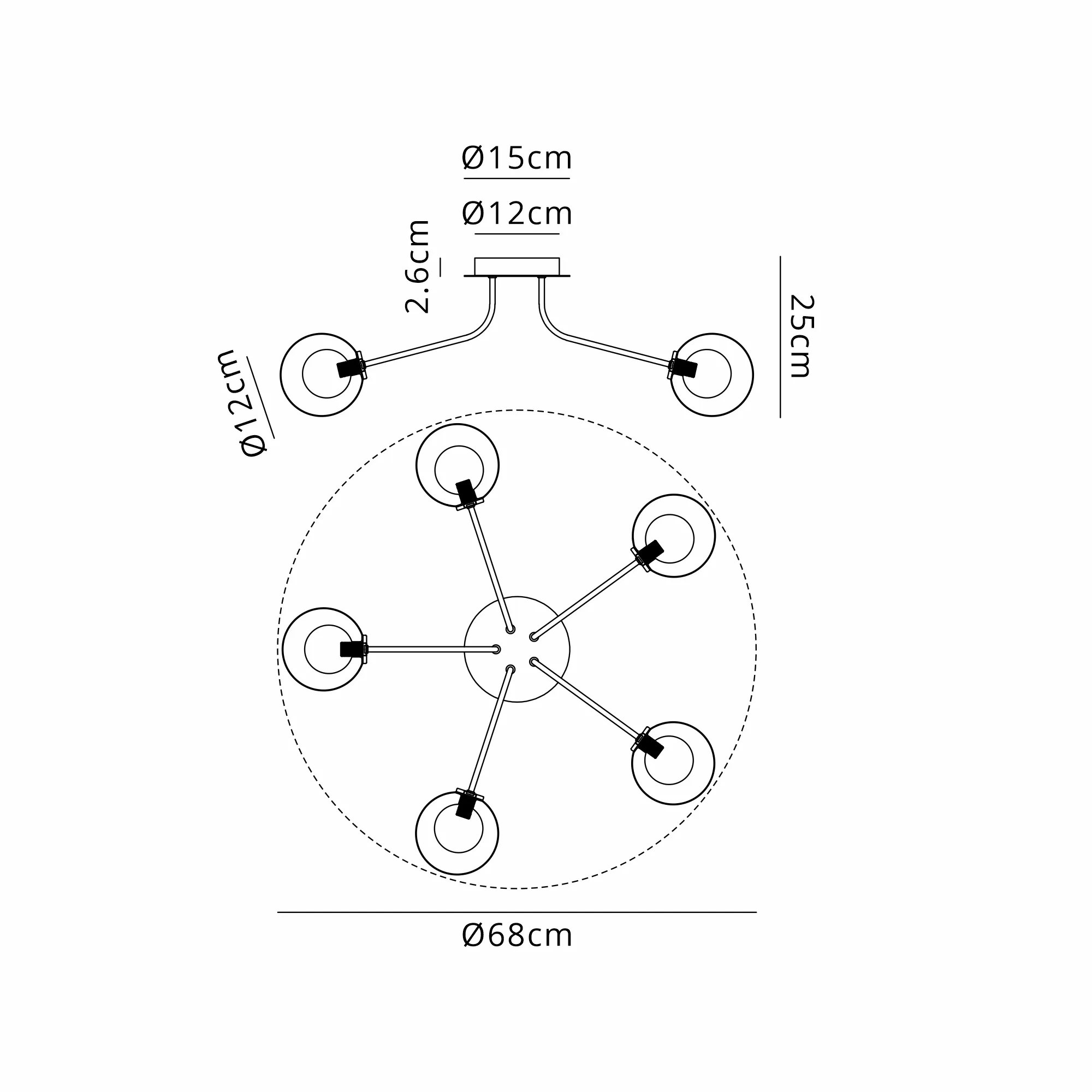Caledon Semi Flush Light, 5 Light - Various Finishes - Image 21