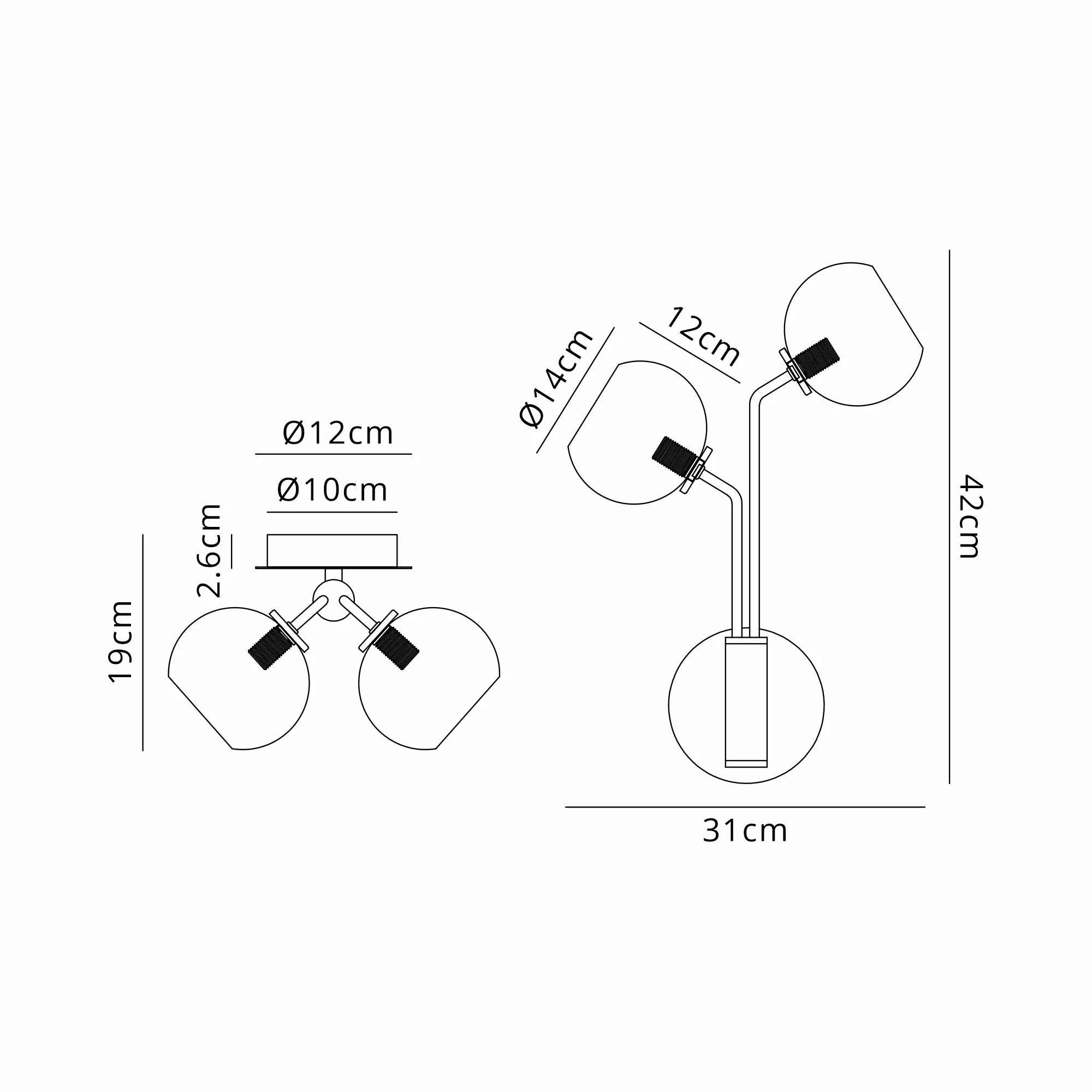 Caledon Wall Light, 2 Light G9 Various Glass Finishes - Image 27