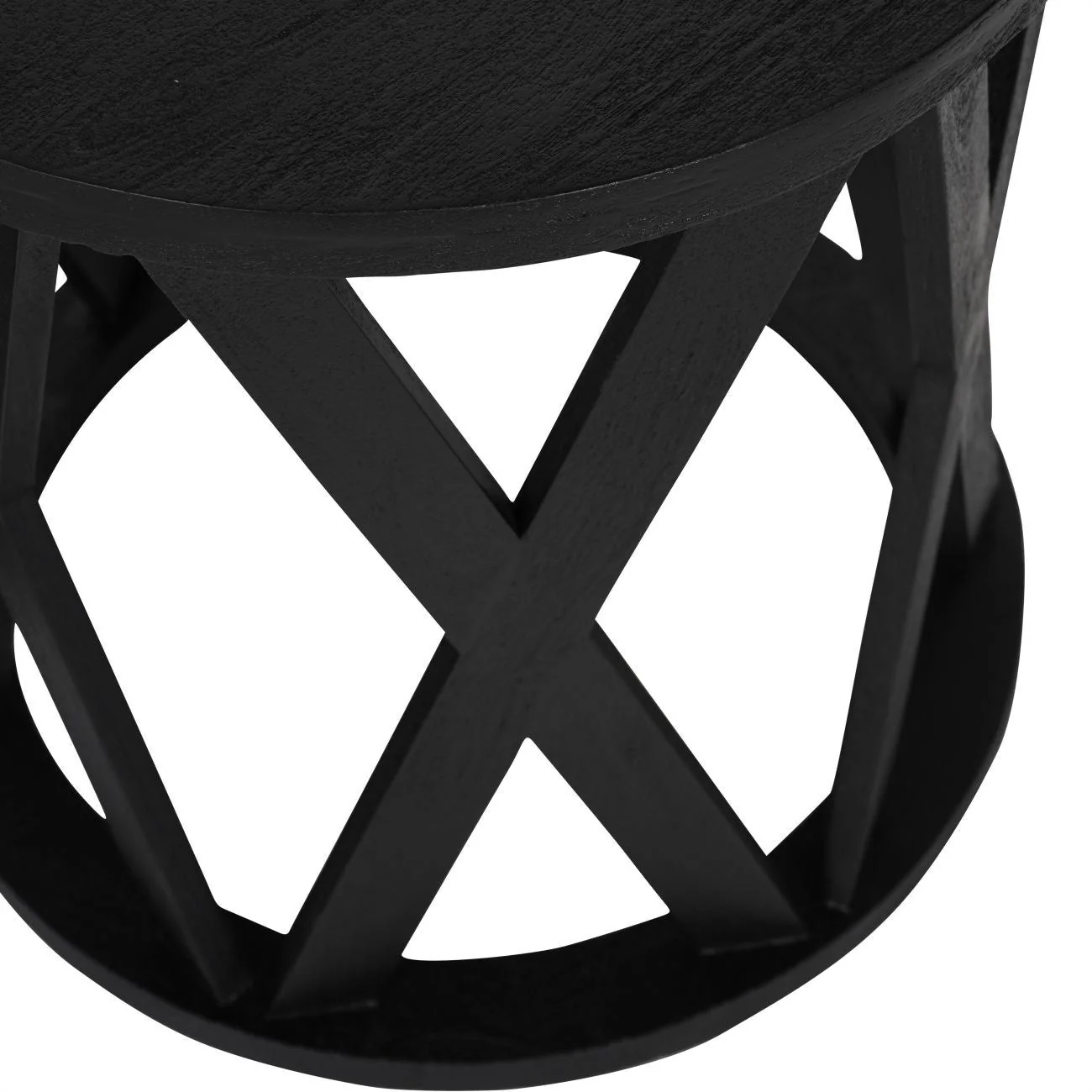 Cali Solid Wooden Set of 2 Nesting Side Tables in Black - Image 4
