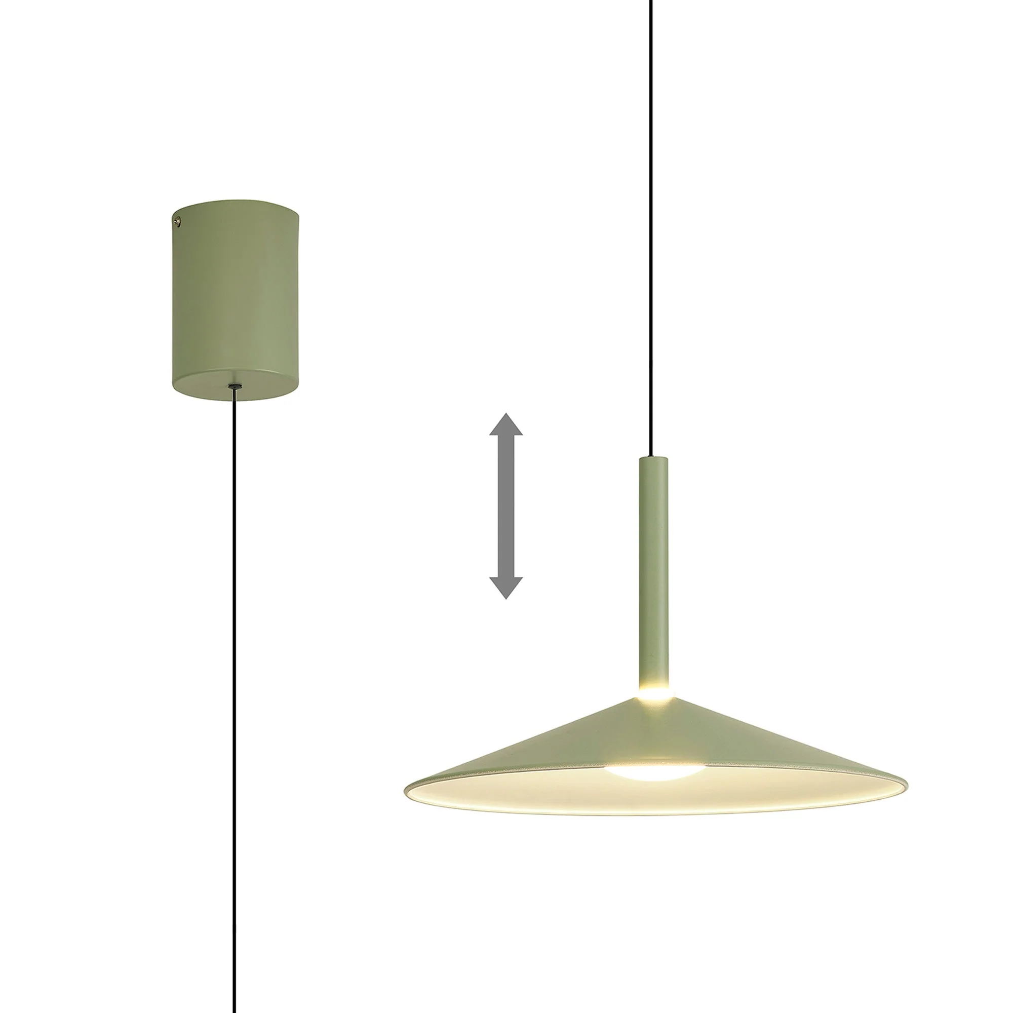Calice LED Rise and Fall Pendant - Various Colours & Sizes - Image 8