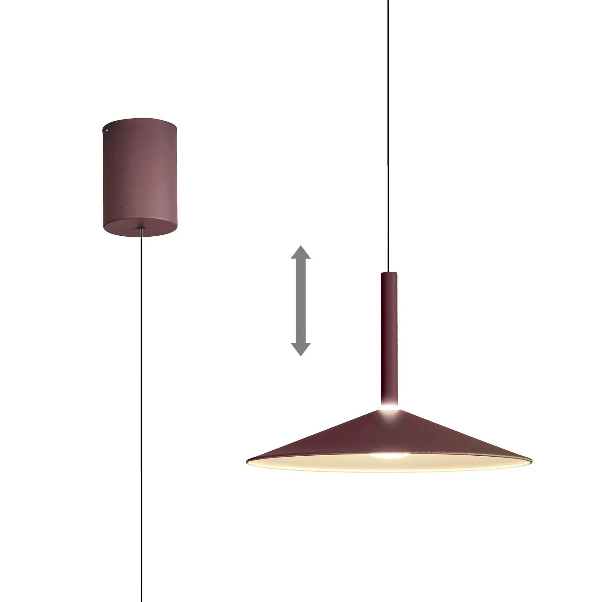 Calice LED Rise and Fall Pendant - Various Colours & Sizes - Image 9